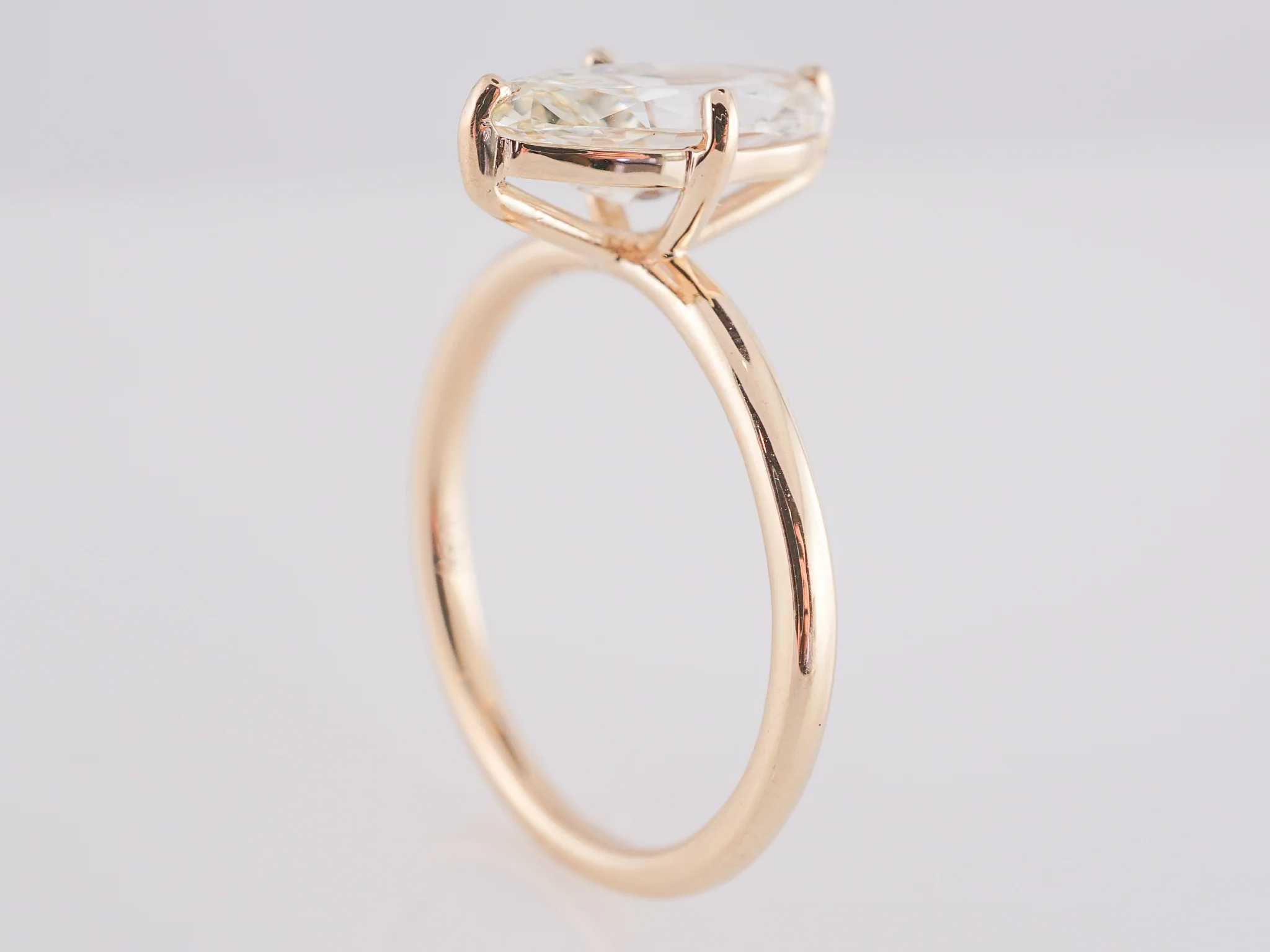 2.18 Solitaire Marquise Cut Diamond Engagement Ring - Image 4