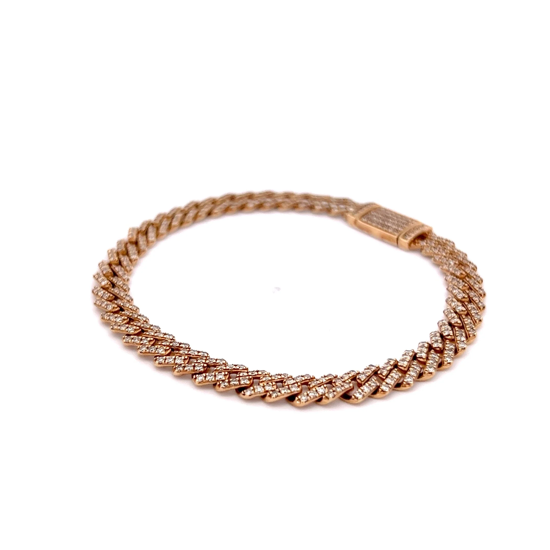 2.19 Pave Round Brilliant Diamond Bracelet in 14k Yellow Gold - Image 2