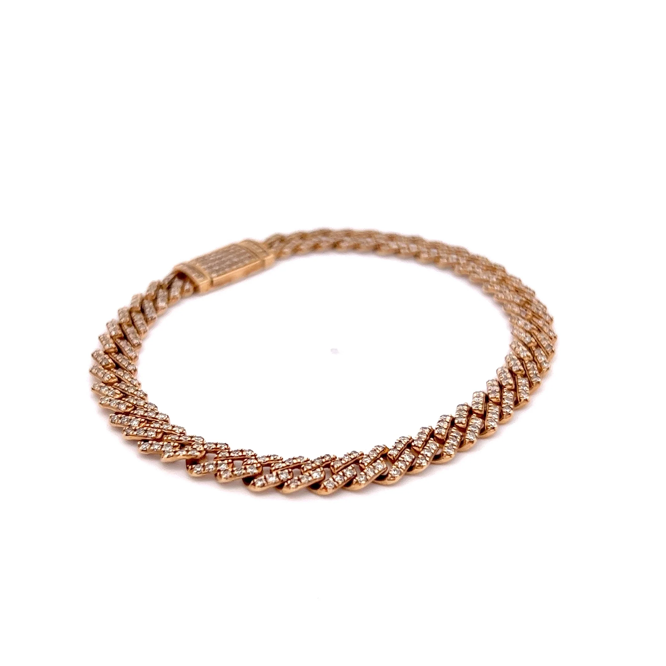 2.19 Pave Round Brilliant Diamond Bracelet in 14k Yellow Gold - Image 3