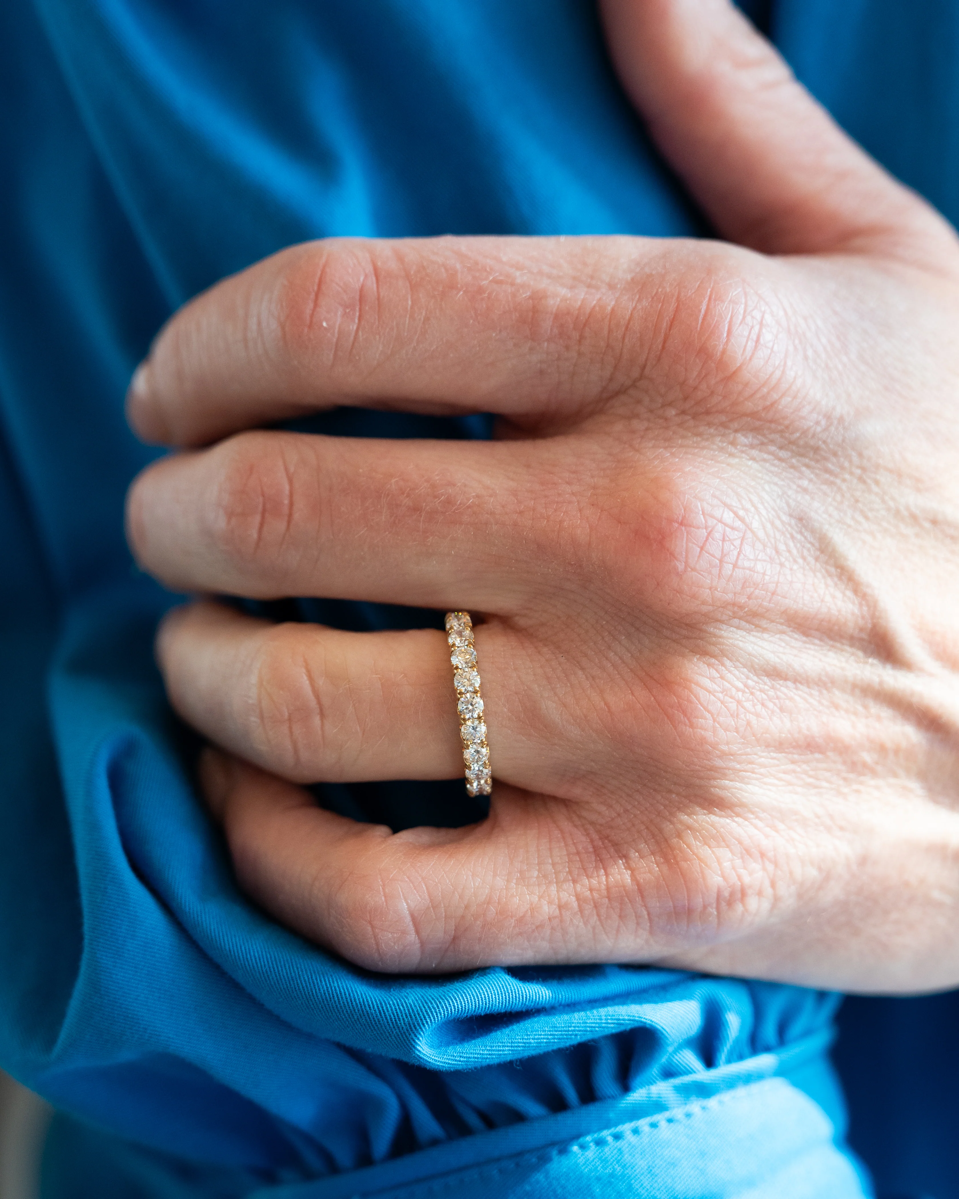 2.20 Diamond Eternity Wedding Band in 14k Yellow Gold - Image 8