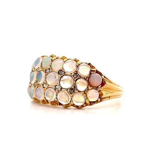 2.20 Victorian Opal Cocktail Ring in 18k Yellow Gold - Image 2