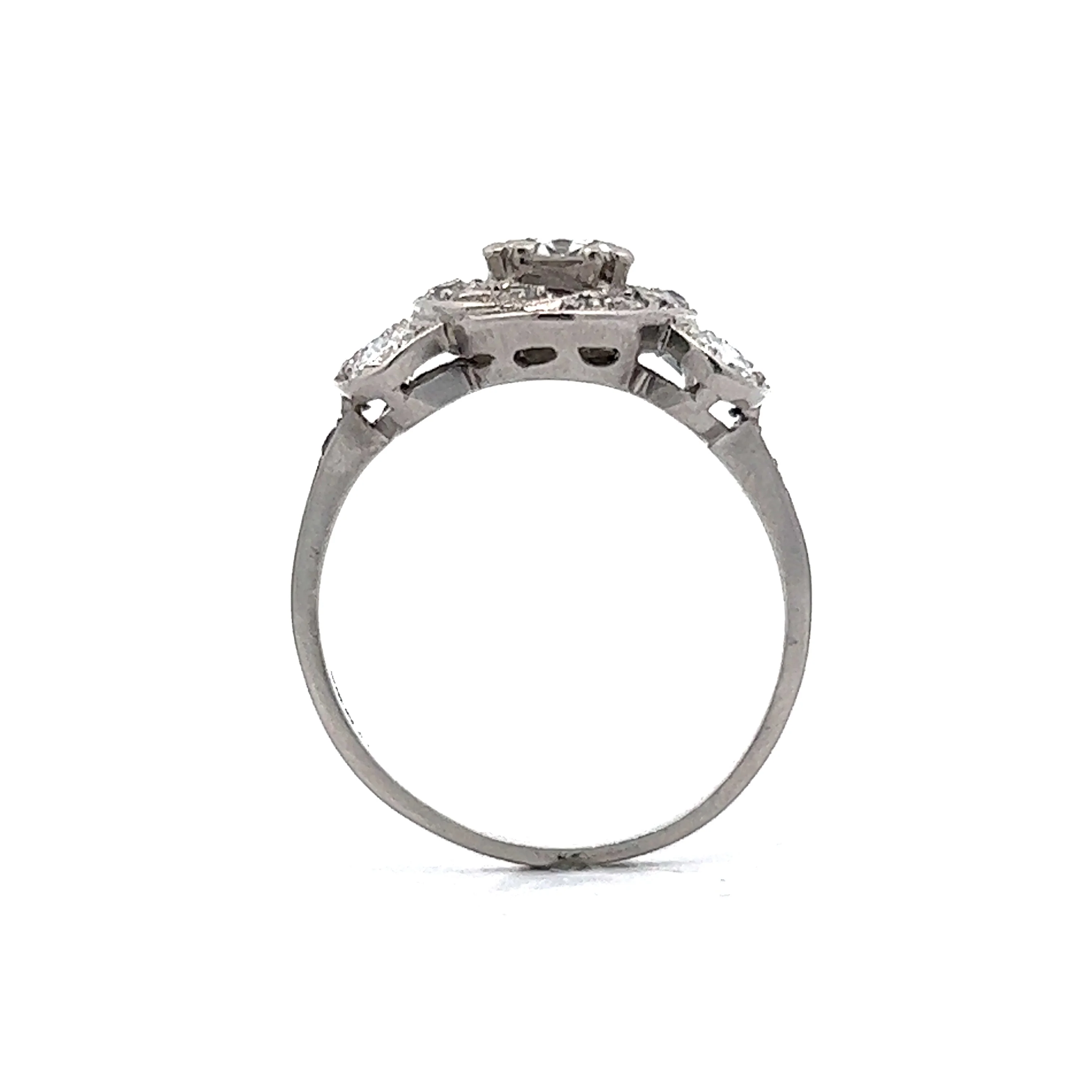 2.21 Art Deco Diamond Cocktail Ring in Platinum - Image 4