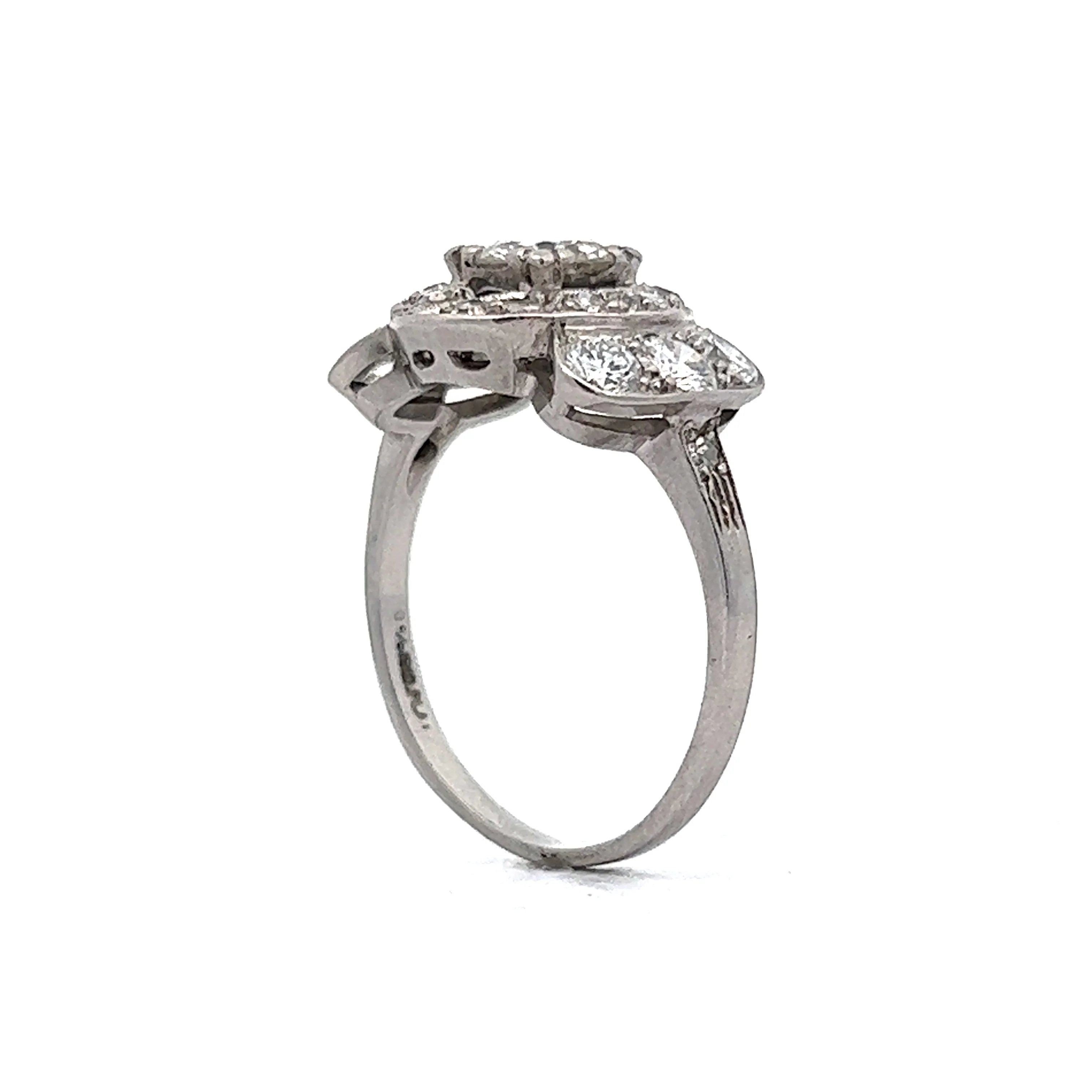 2.21 Art Deco Diamond Cocktail Ring in Platinum - Image 5