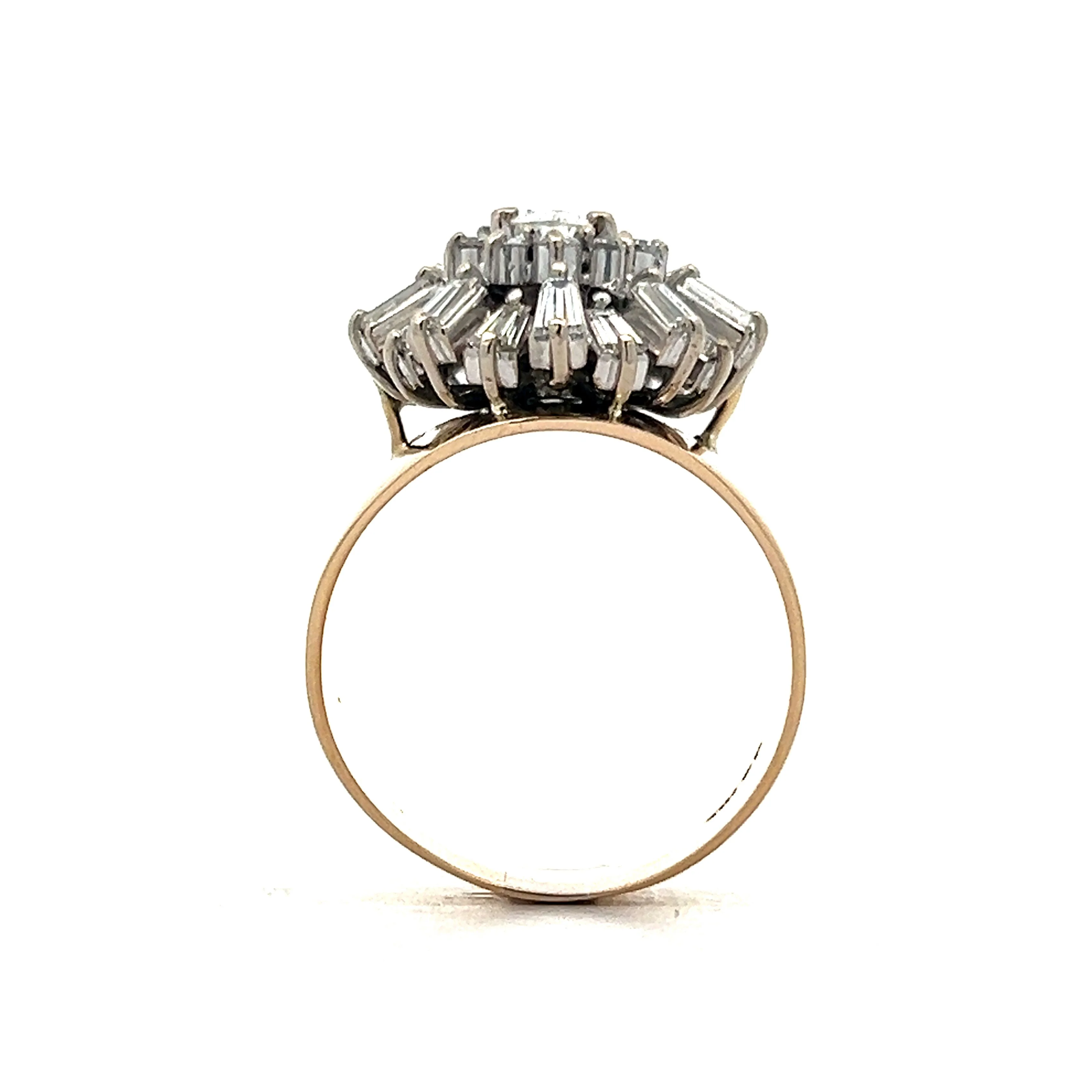 2.21 Diamond Ballerina Cocktail Ring in 14k - Image 4