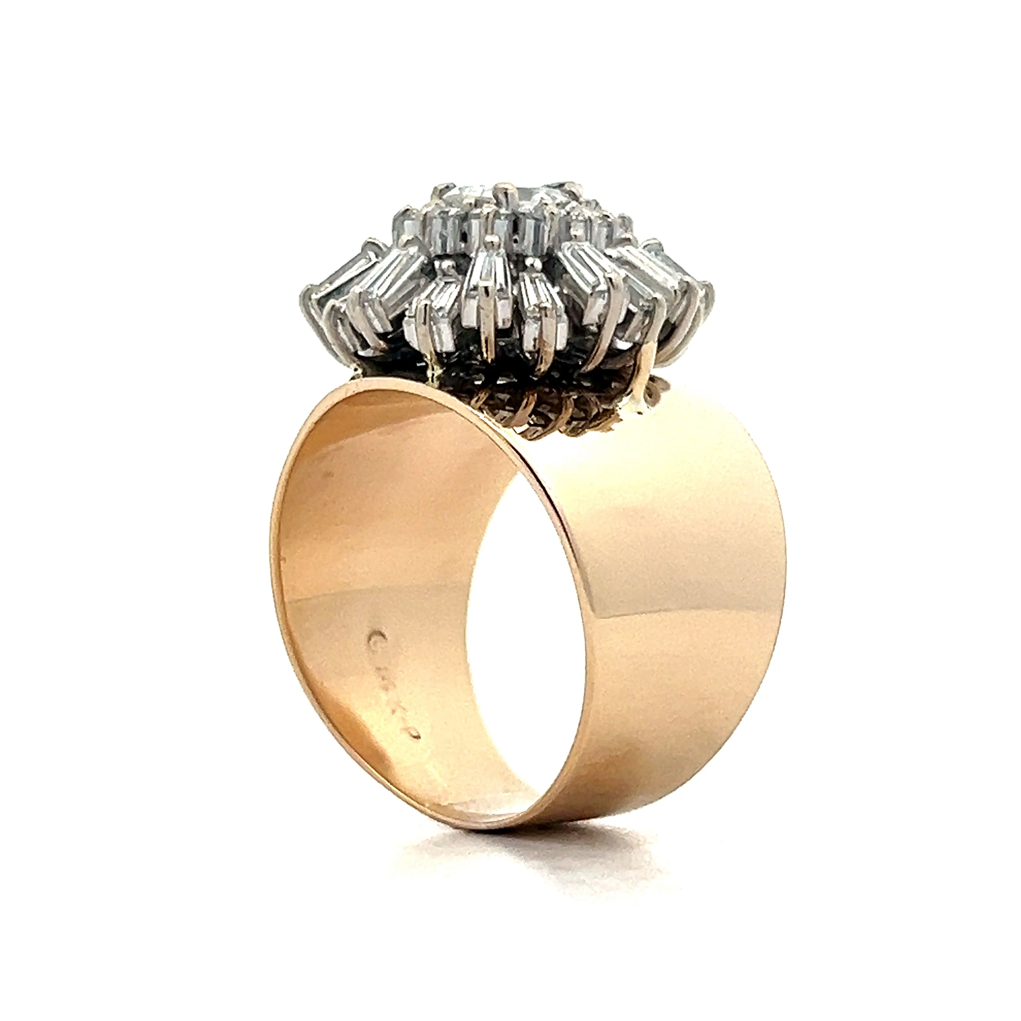 2.21 Diamond Ballerina Cocktail Ring in 14k - Image 5