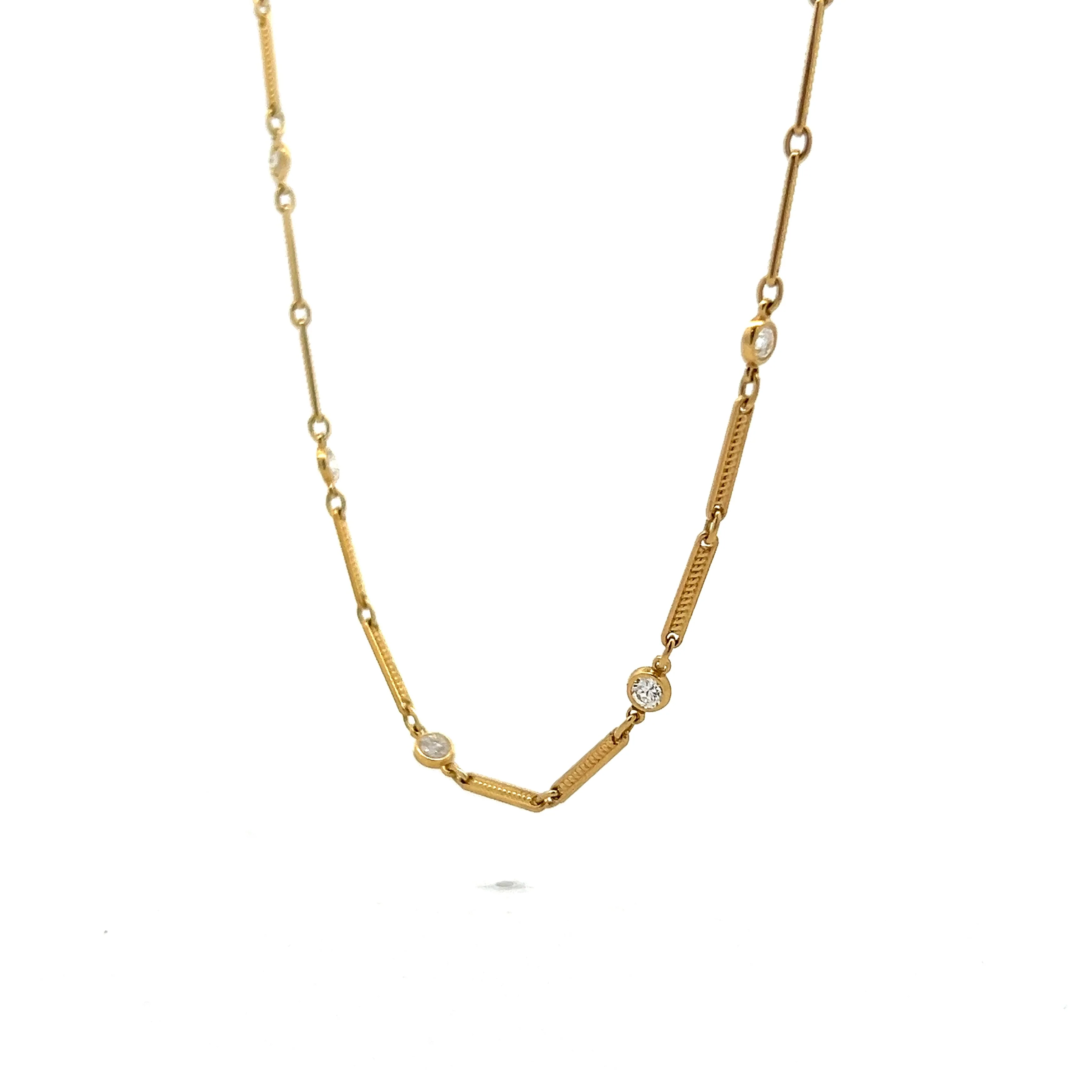 2.22 Round Brilliant Diamond Necklace in 18k Yellow Gold - Image 2