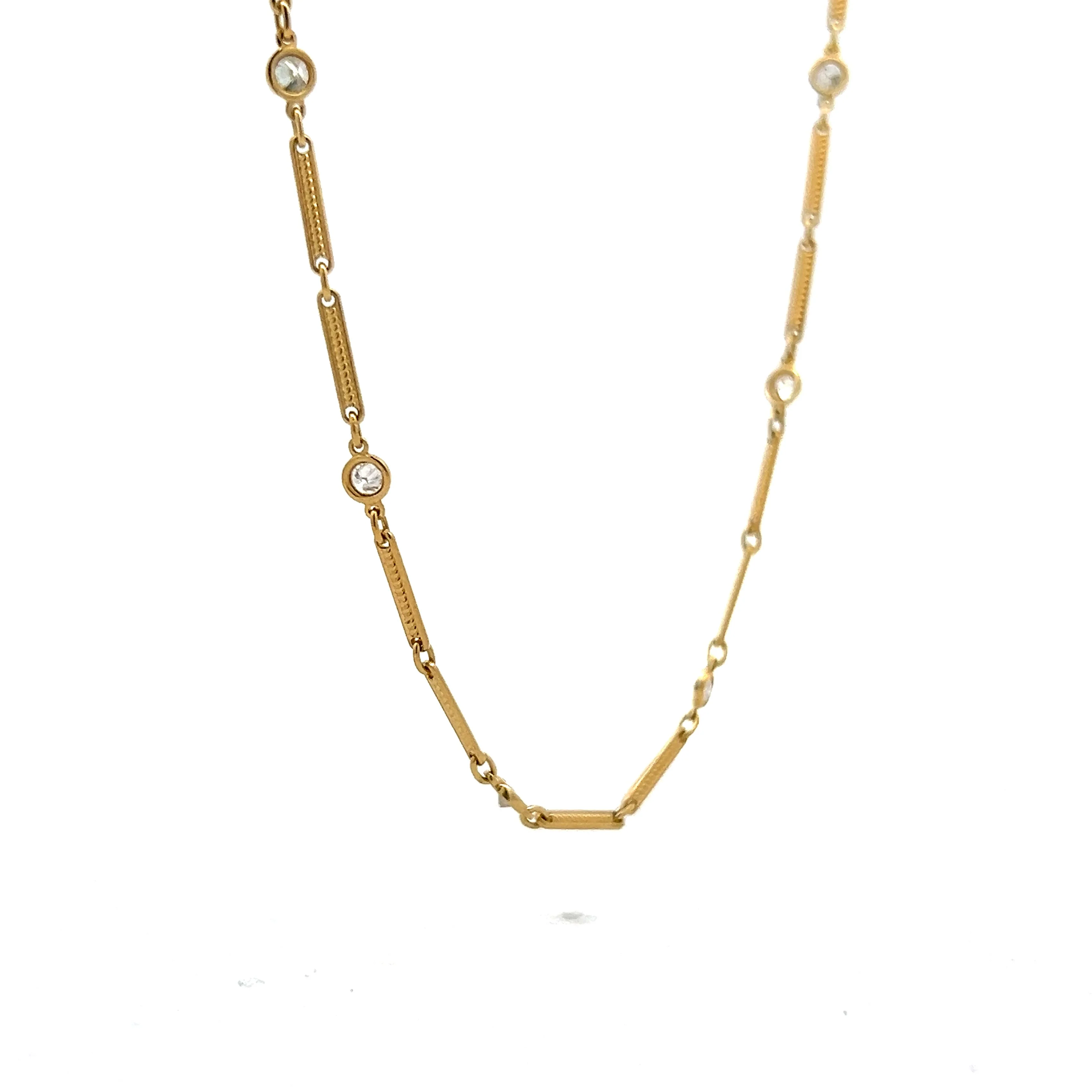 2.22 Round Brilliant Diamond Necklace in 18k Yellow Gold - Image 3