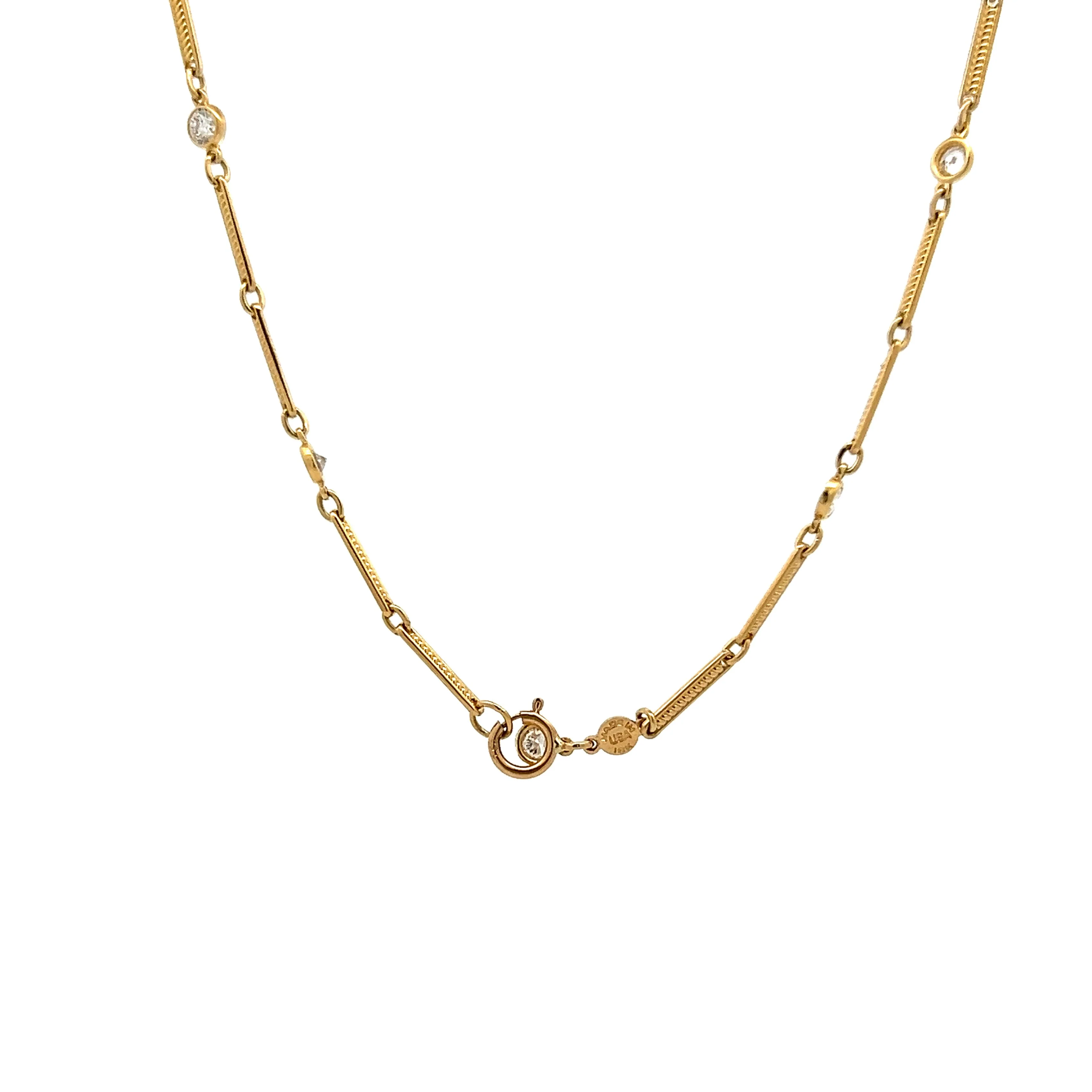 2.22 Round Brilliant Diamond Necklace in 18k Yellow Gold - Image 4