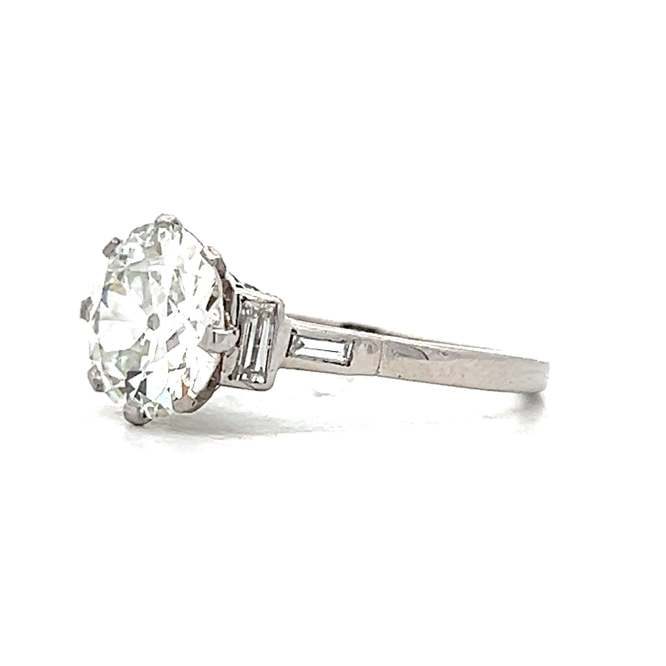 2.24 Vintage Old European Diamond Engagement Ring Platinum - Image 2