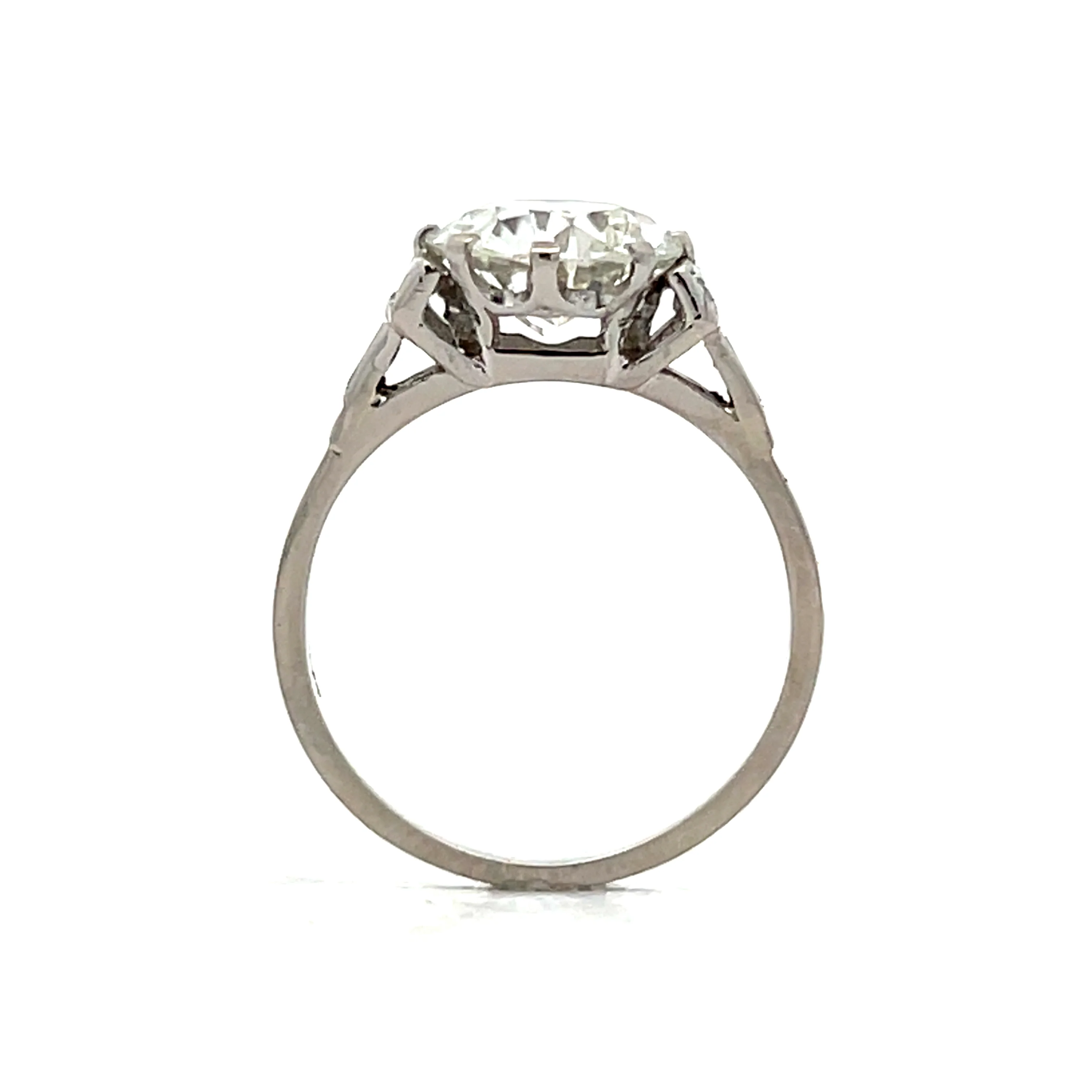2.24 Vintage Old European Diamond Engagement Ring Platinum - Image 4