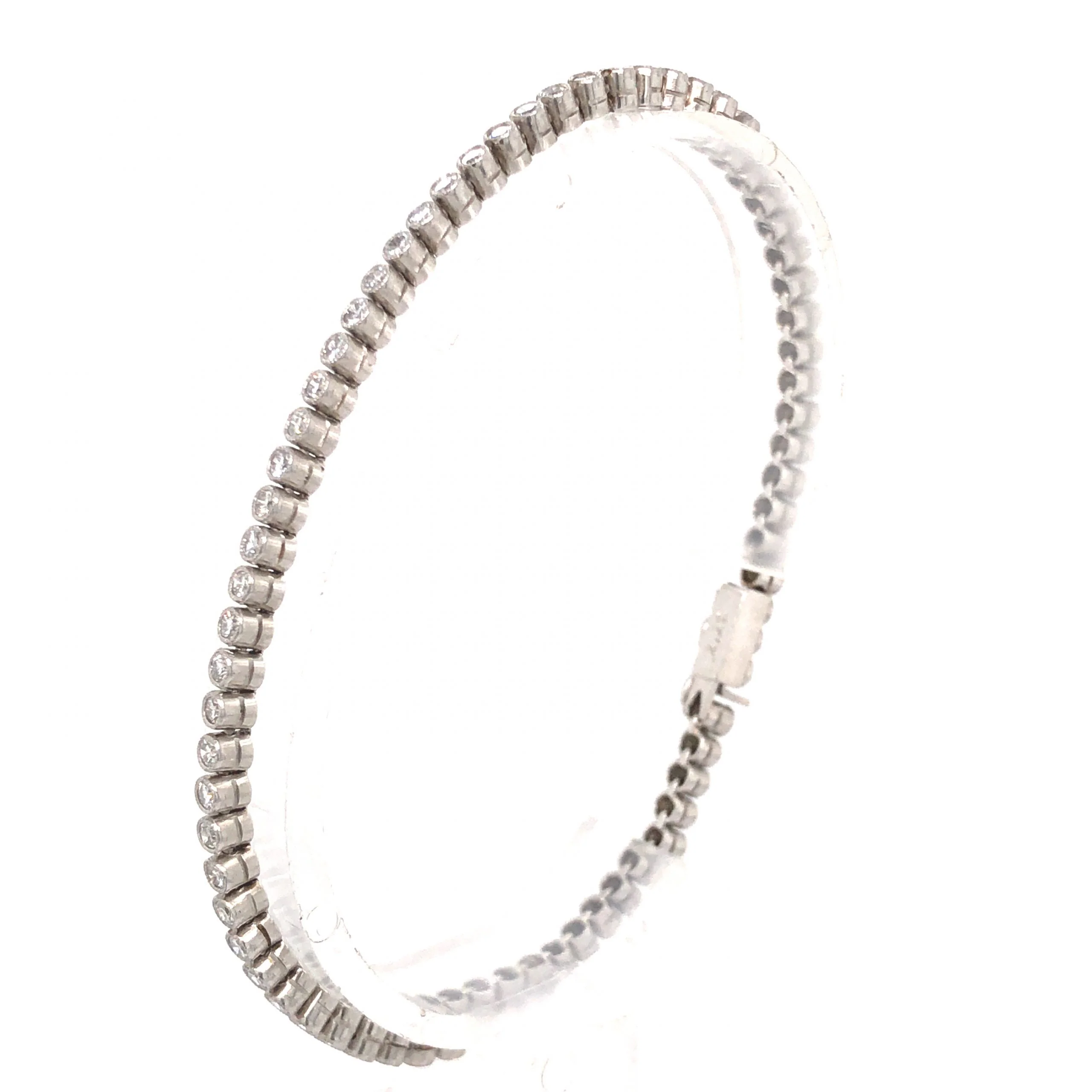 2.25 Bezel Set Diamond Tennis Bracelet in Platinum - Image 2