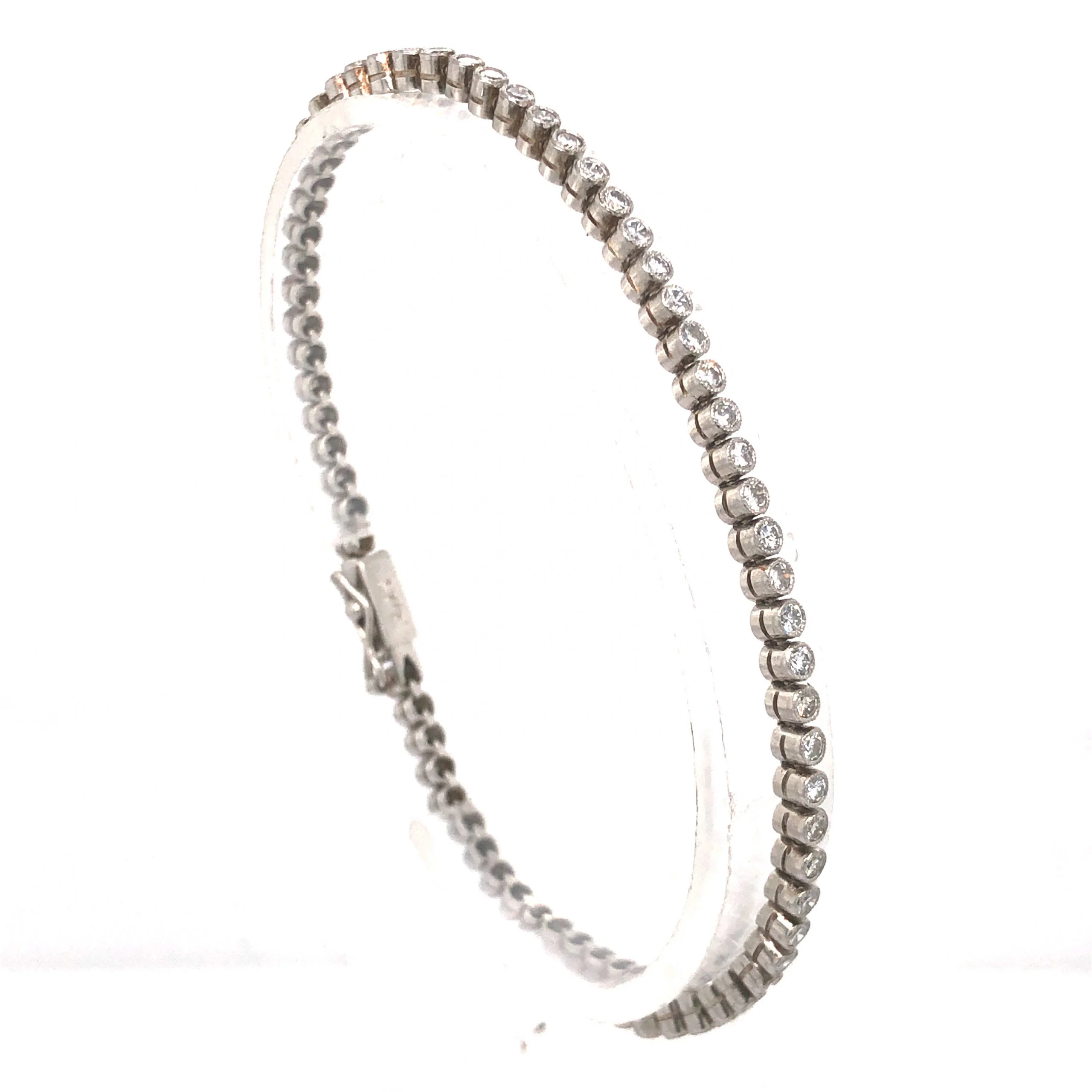 2.25 Bezel Set Diamond Tennis Bracelet in Platinum - Image 3