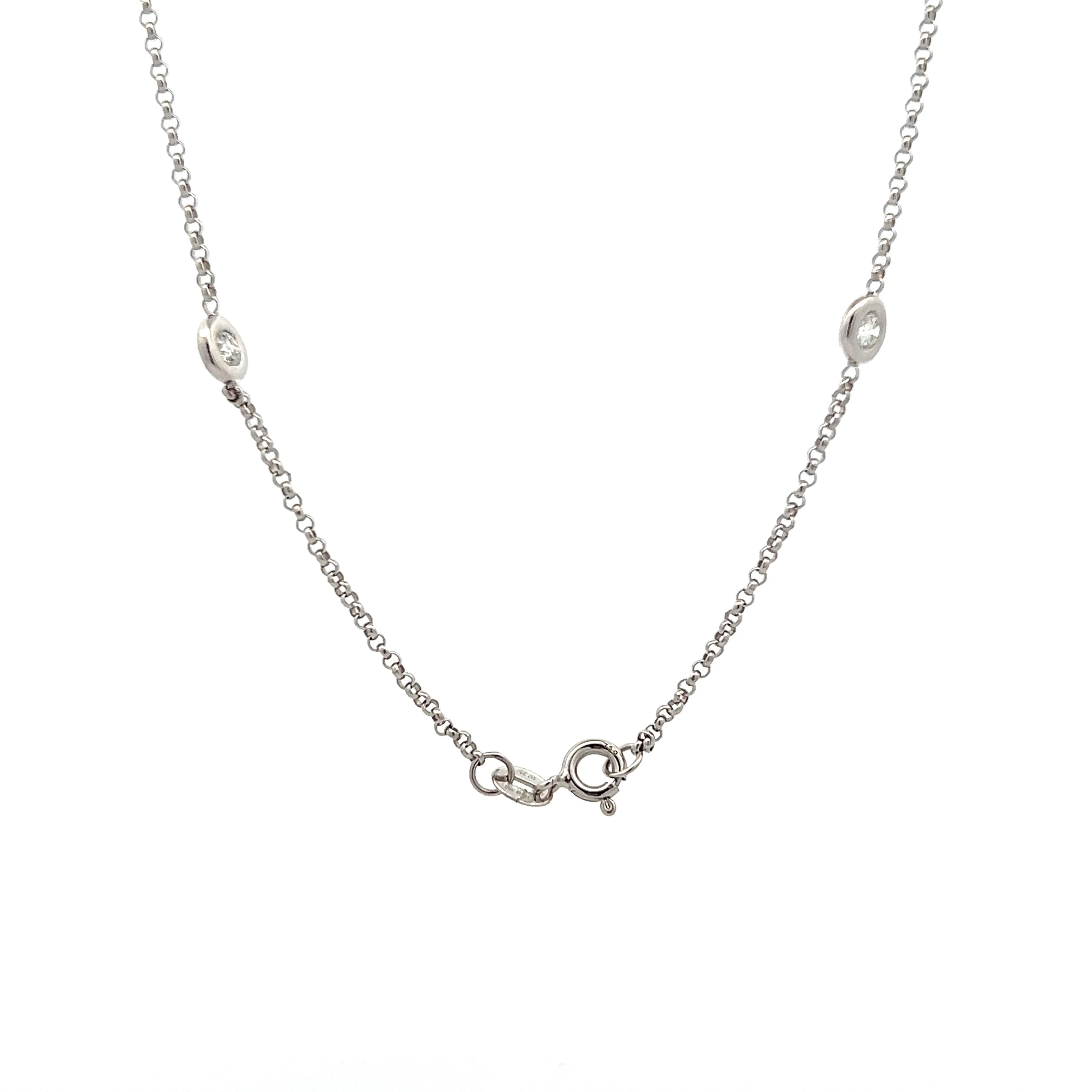 2.25 Diamond By The Yard Necklace in 18k White Gold - Image 4