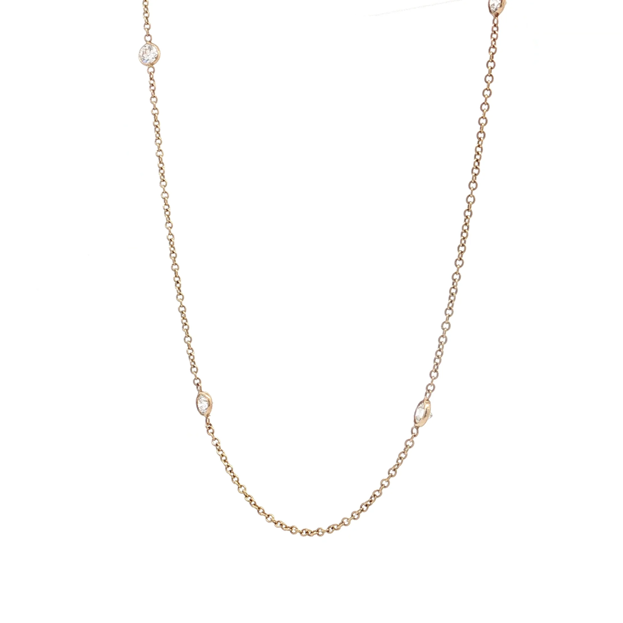 2.25 Diamonds by the Yard Necklace 14k Yellow Gold - Image 2