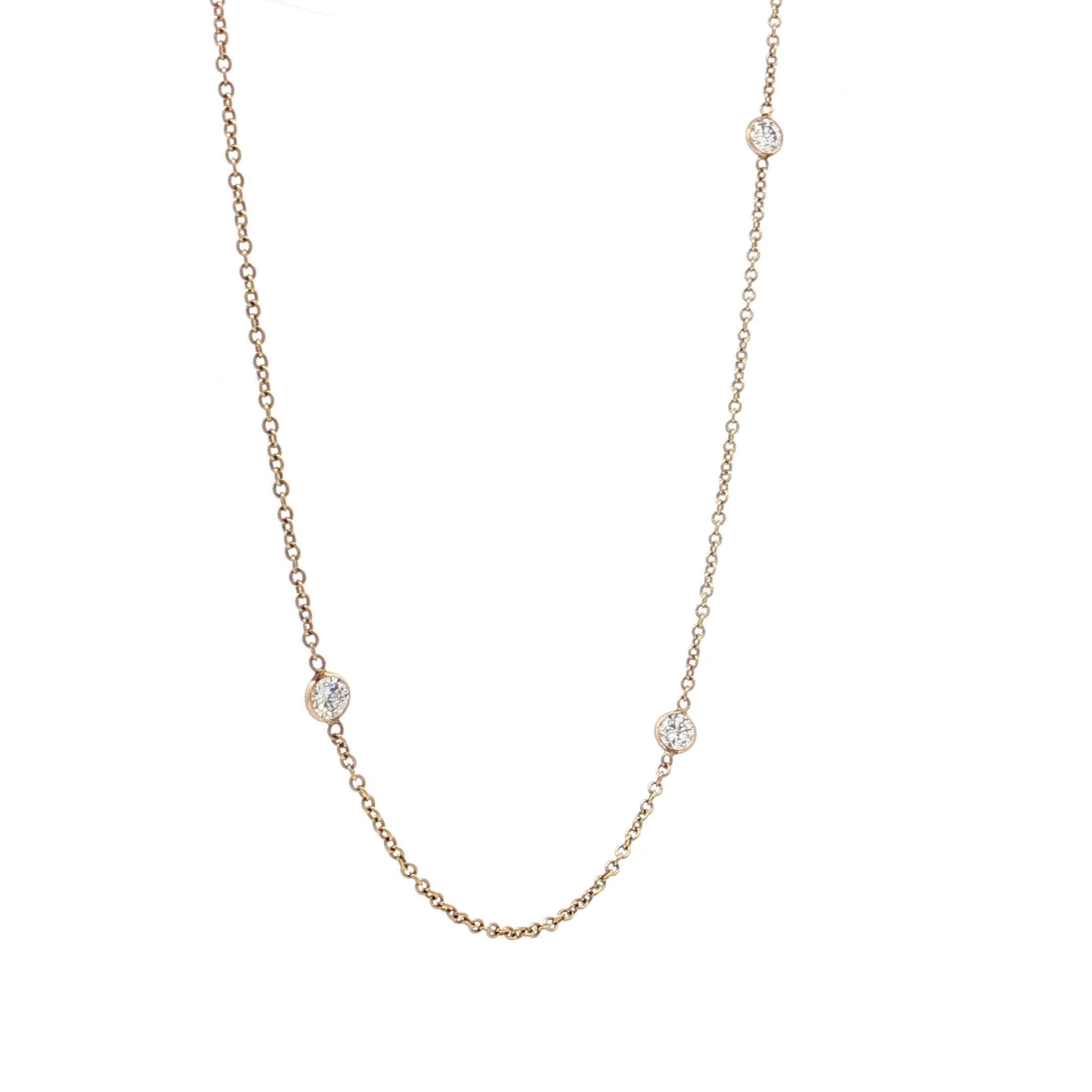2.25 Diamonds by the Yard Necklace 14k Yellow Gold - Image 3