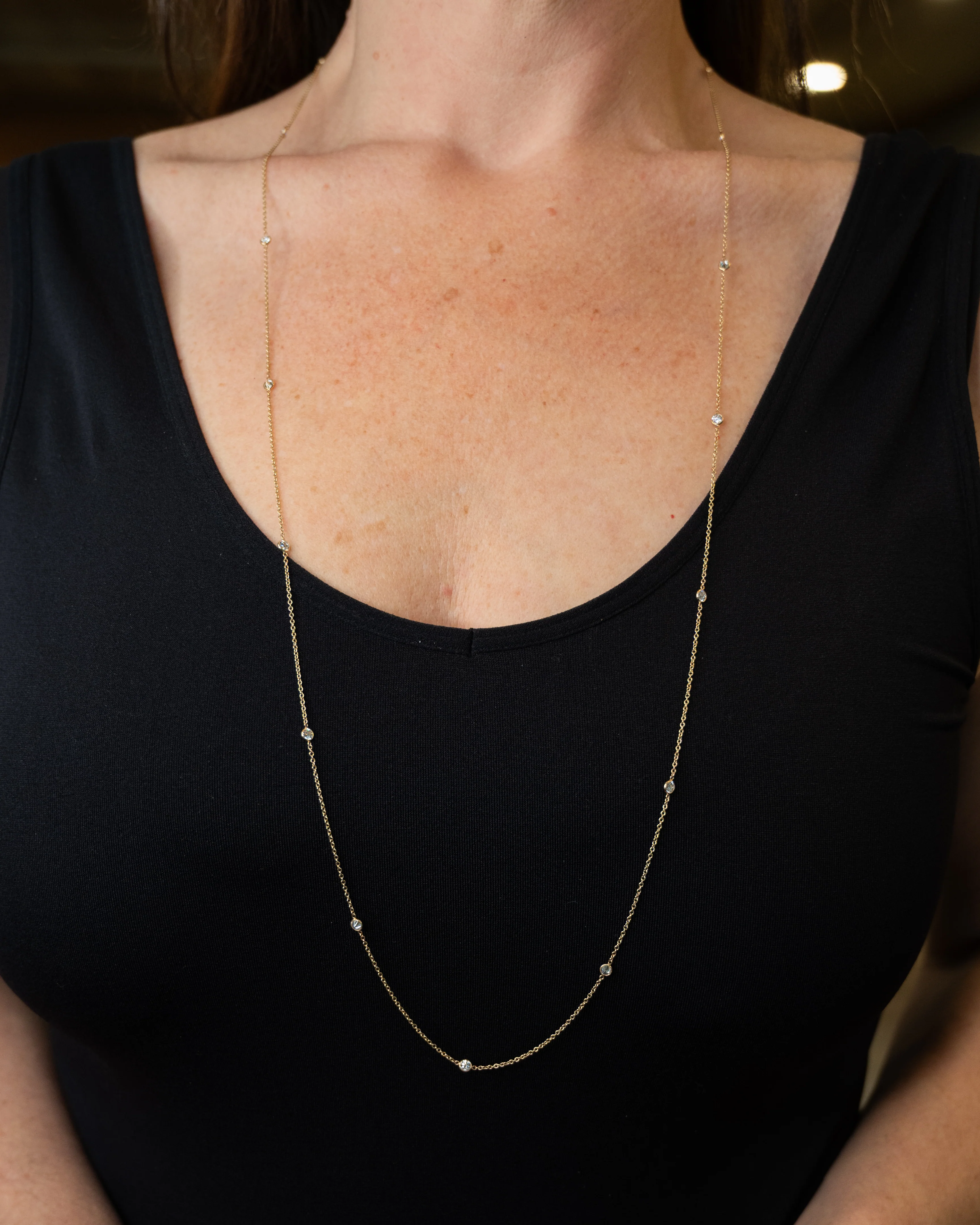 2.25 Diamonds by the Yard Necklace 14k Yellow Gold - Image 4