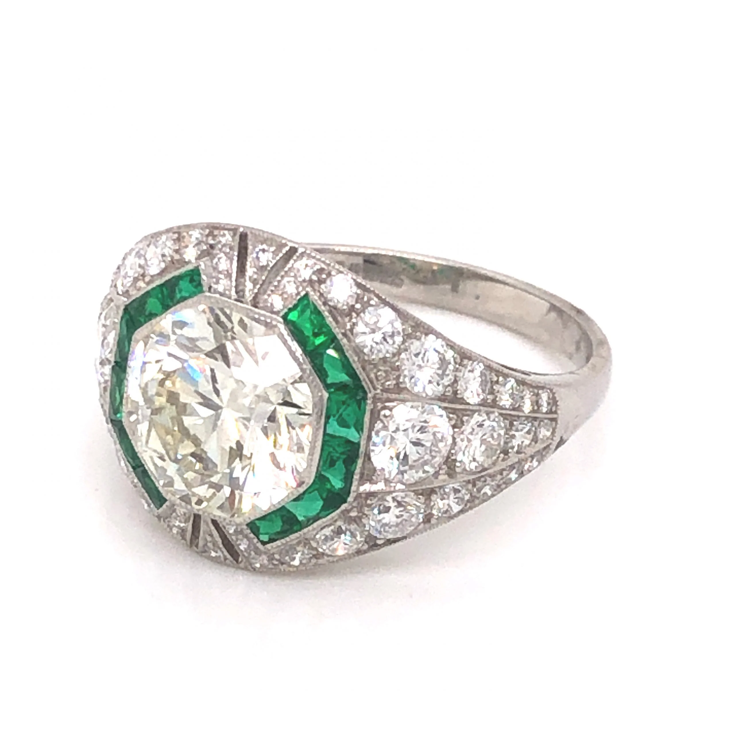 2.25 Transitional Cut Diamond Engagement Ring in Platinum - Image 2