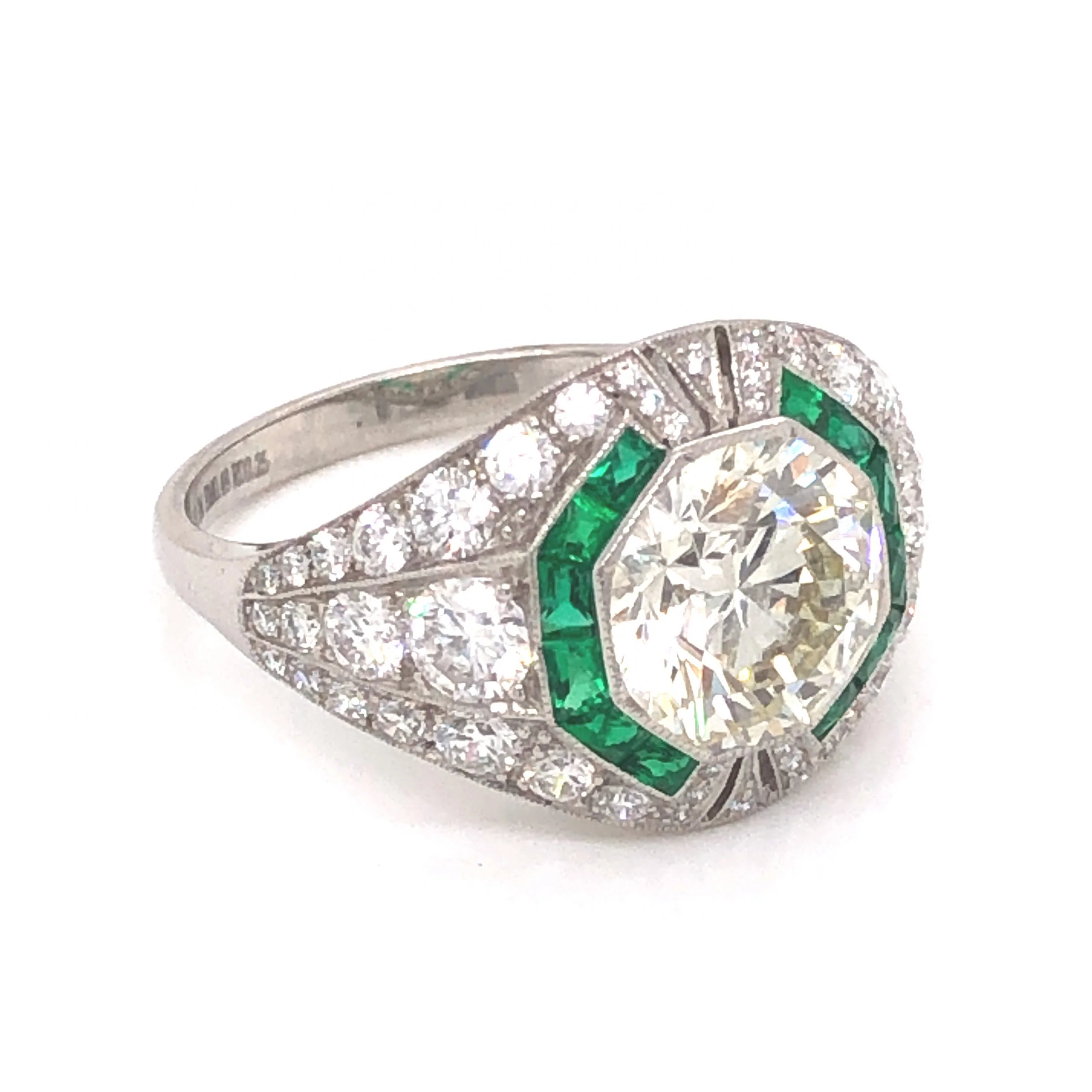 2.25 Transitional Cut Diamond Engagement Ring in Platinum - Image 3