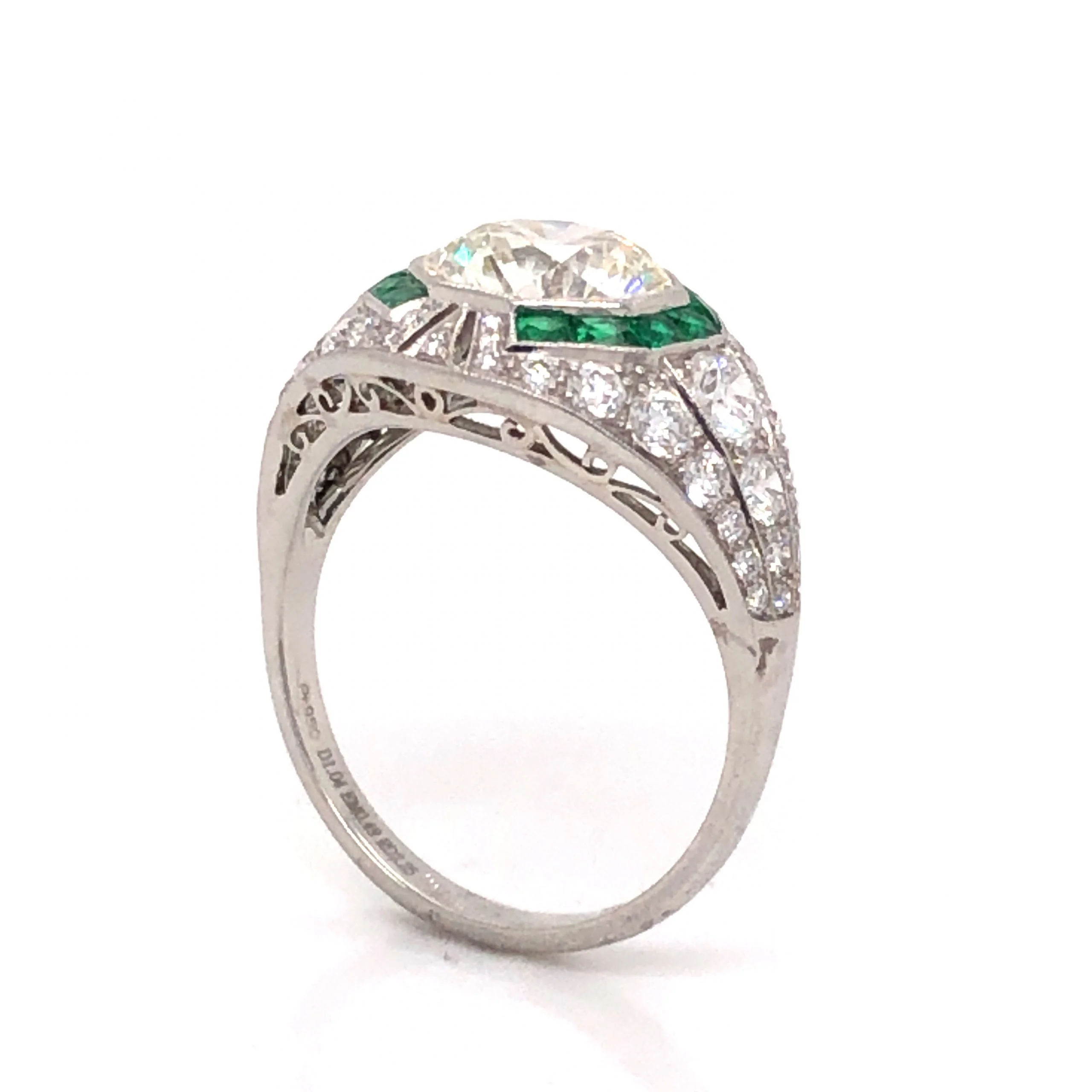 2.25 Transitional Cut Diamond Engagement Ring in Platinum - Image 4