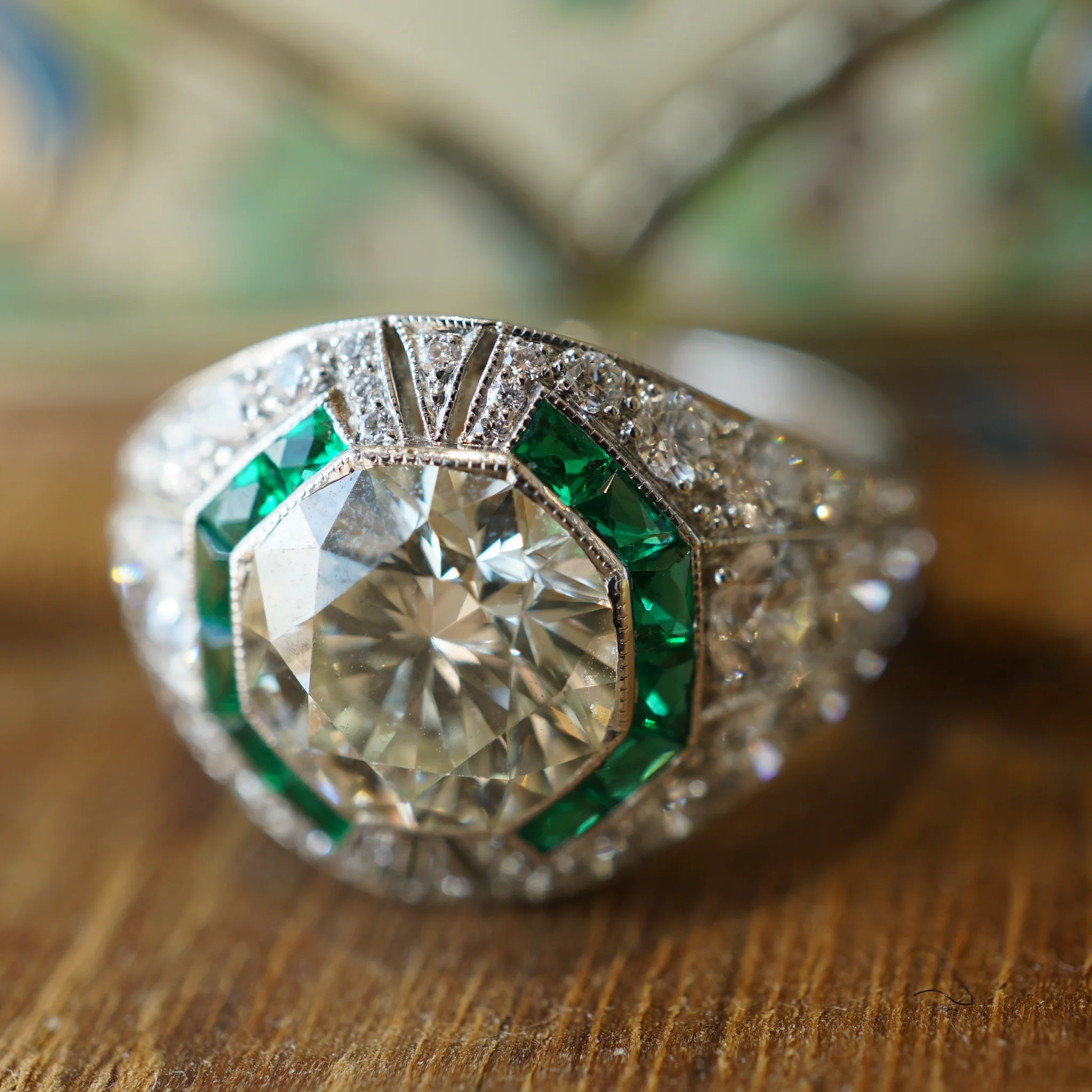 2.25 Transitional Cut Diamond Engagement Ring in Platinum - Image 5