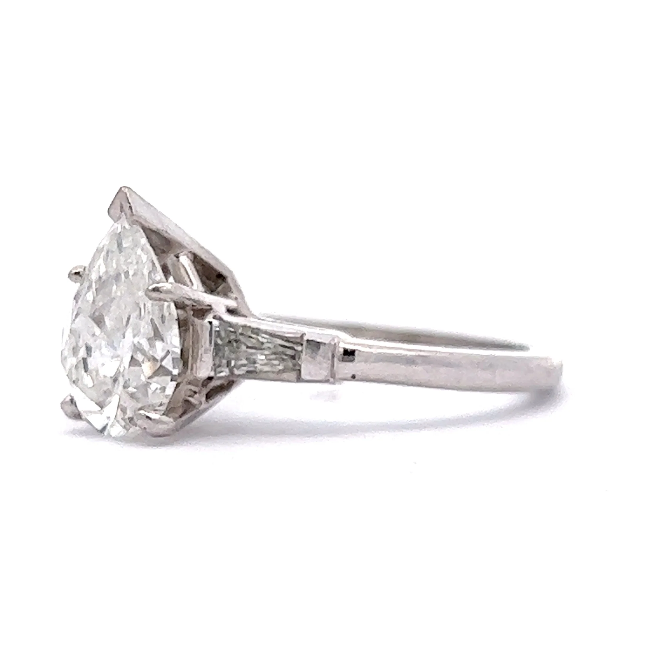 2.25 Pear Diamond Engagement Ring in Platinum - Image 2
