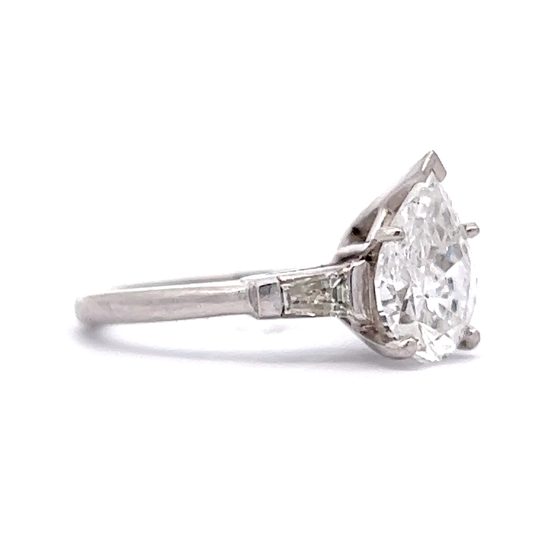 2.25 Pear Diamond Engagement Ring in Platinum - Image 3