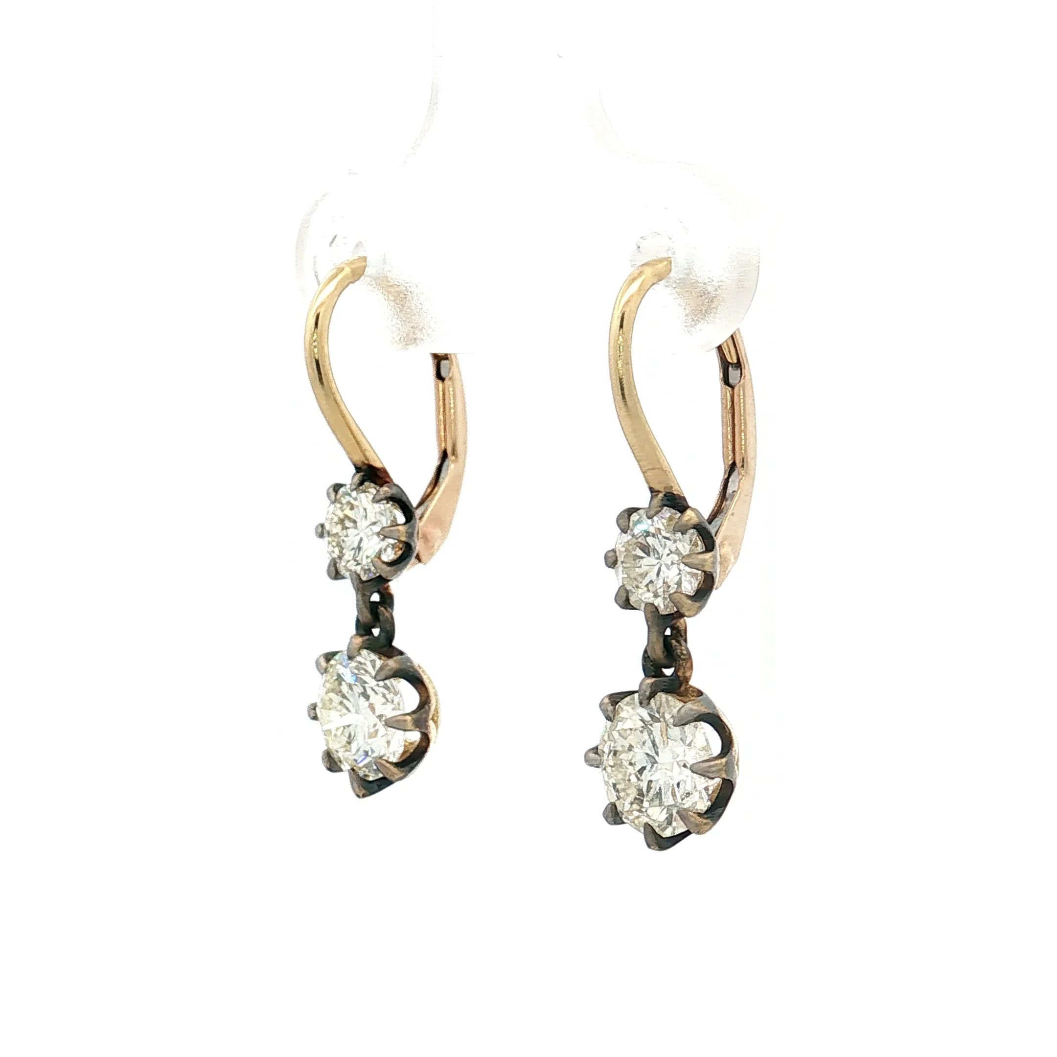 2.26 Black Rhodium Diamond Dangle Earrings 18k - Image 2