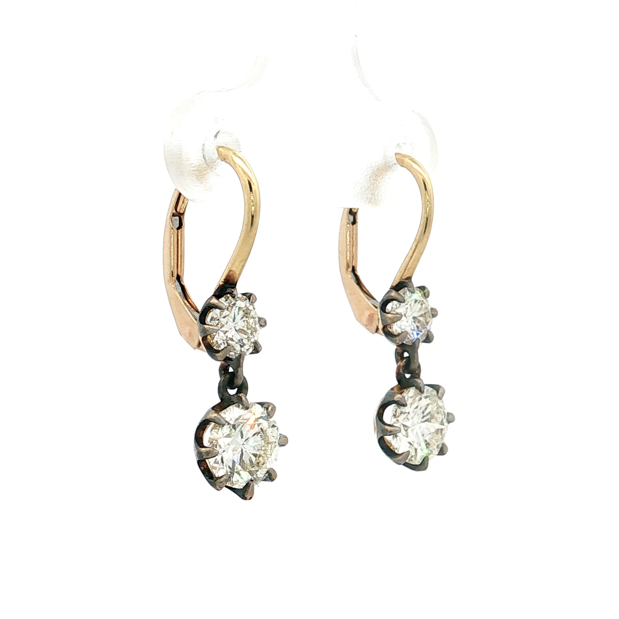 2.26 Black Rhodium Diamond Dangle Earrings 18k - Image 3