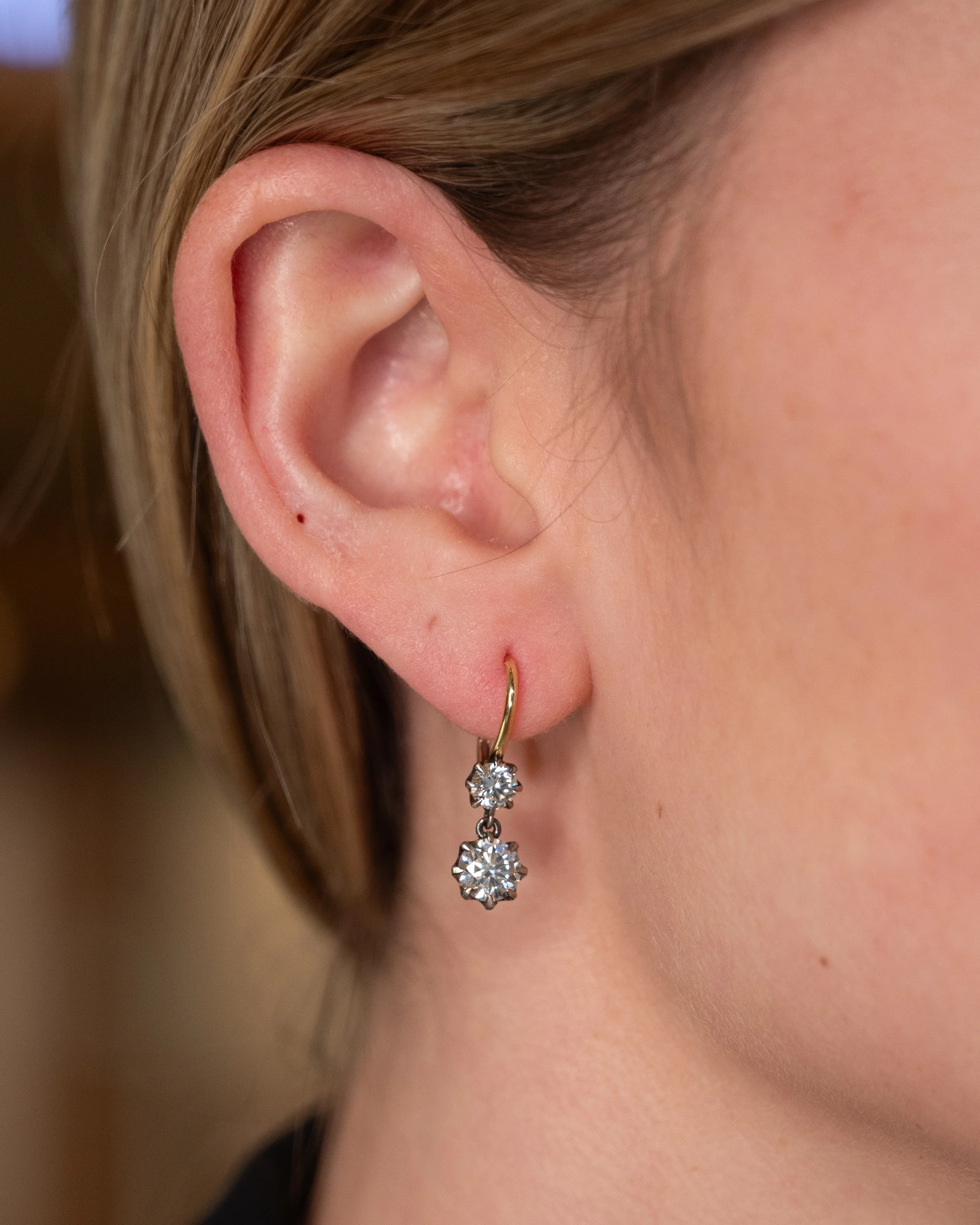 2.26 Black Rhodium Diamond Dangle Earrings 18k - Image 5