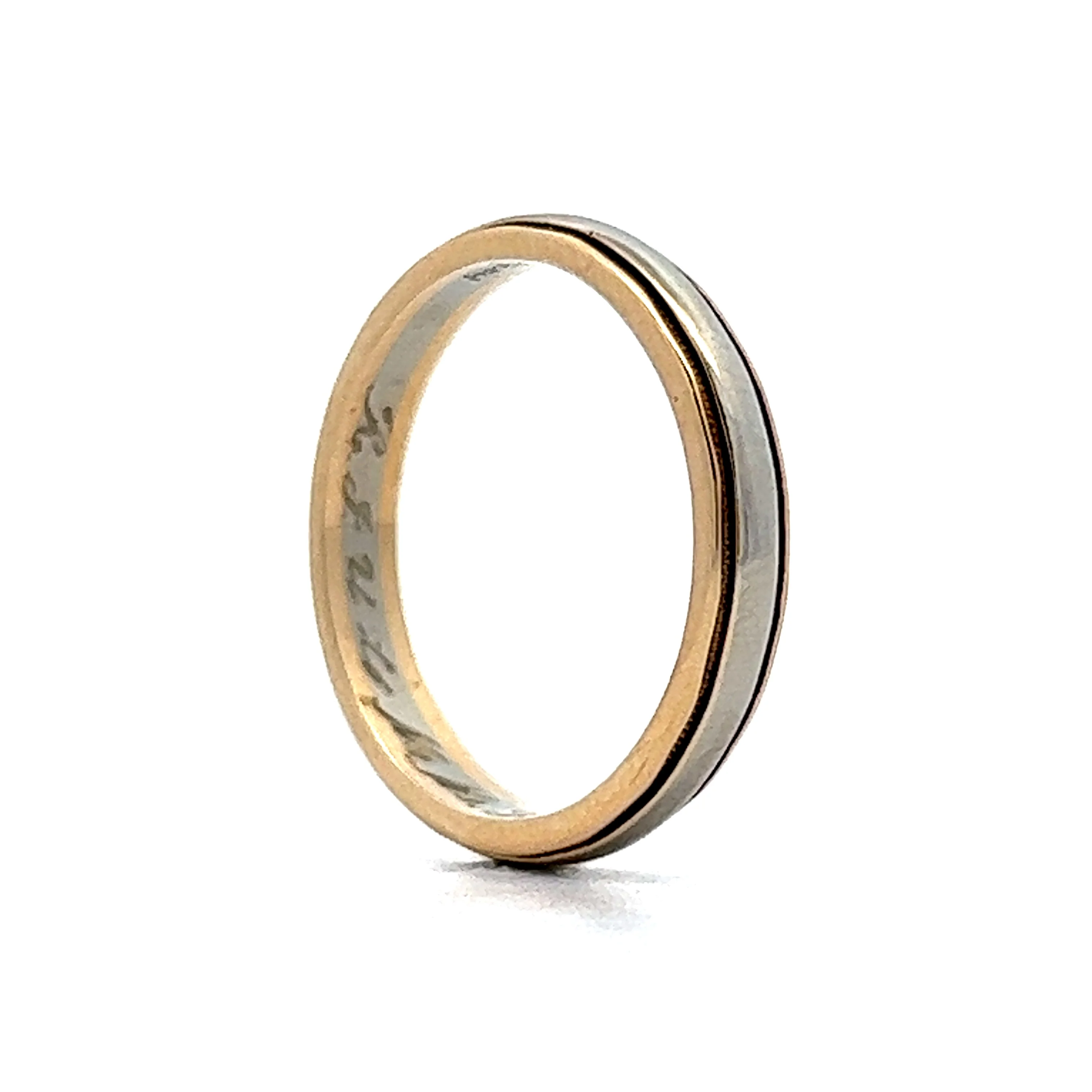 2.2mm Mid-Century Wedding Band in 14k Yellow & White Gold - Image 5