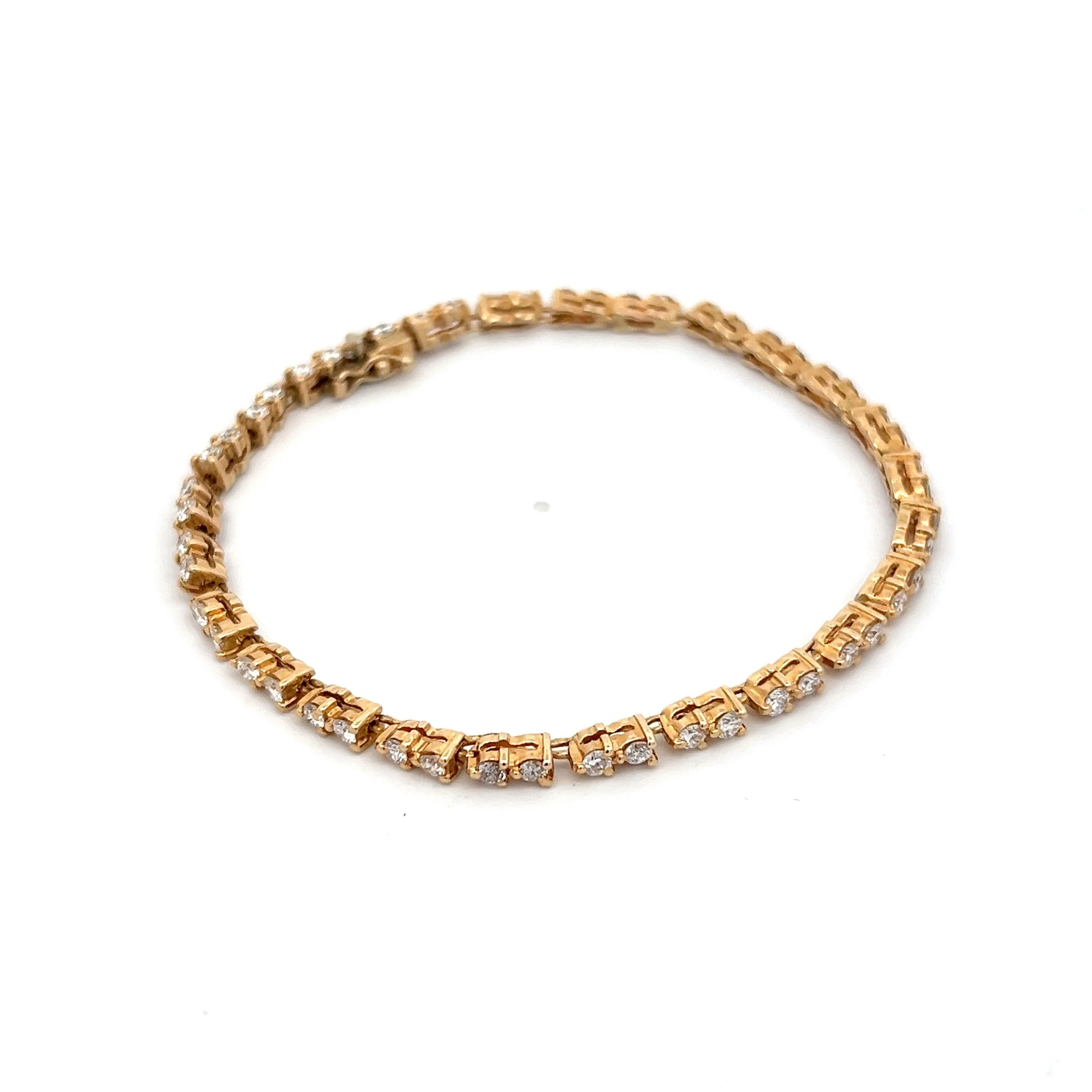 2.30 Diamond Tennis Bracelet in 14k Yellow Gold - Image 3
