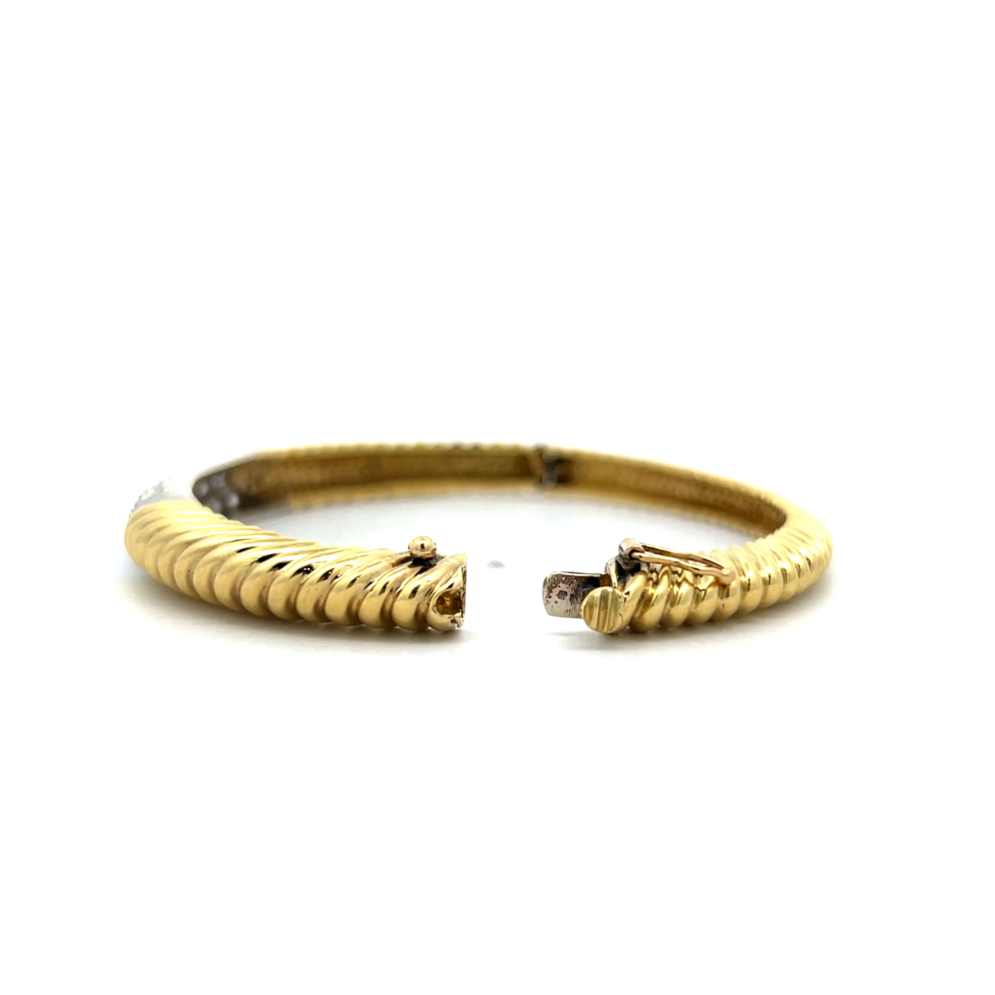 2.30 Diamond Twisted Rope Bangle Bracelet in 18k - Image 4
