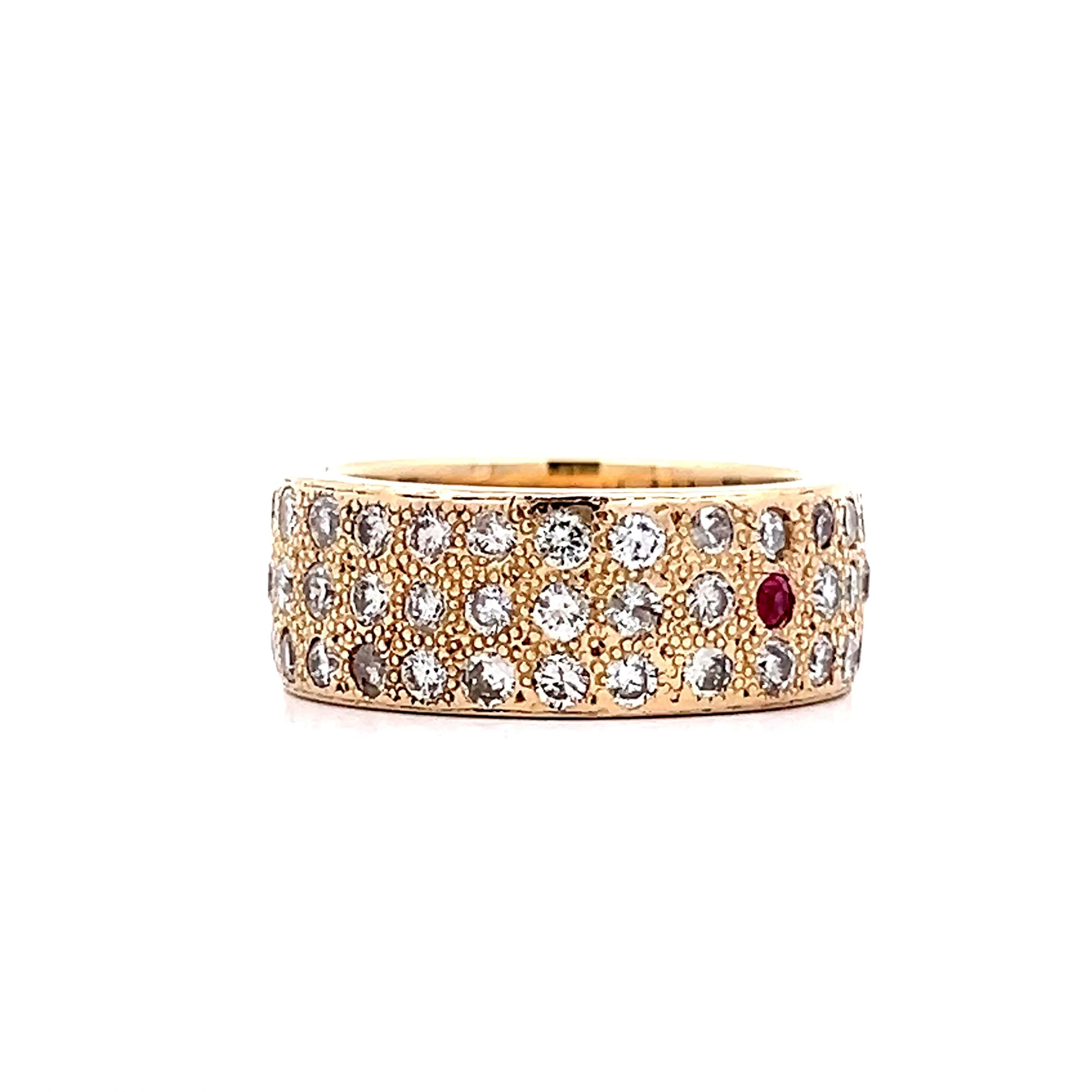 2.31 Diamond & Ruby Cocktail Ring in 14k Yellow Gold - Image 3