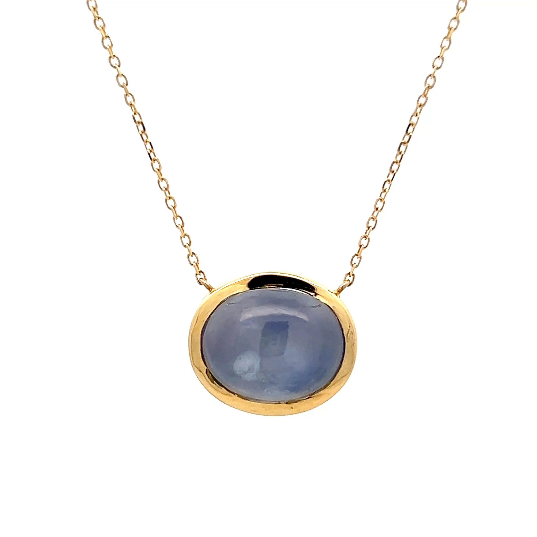 2.31 Star Sapphire Pendant Necklace in 18k Yellow Gold