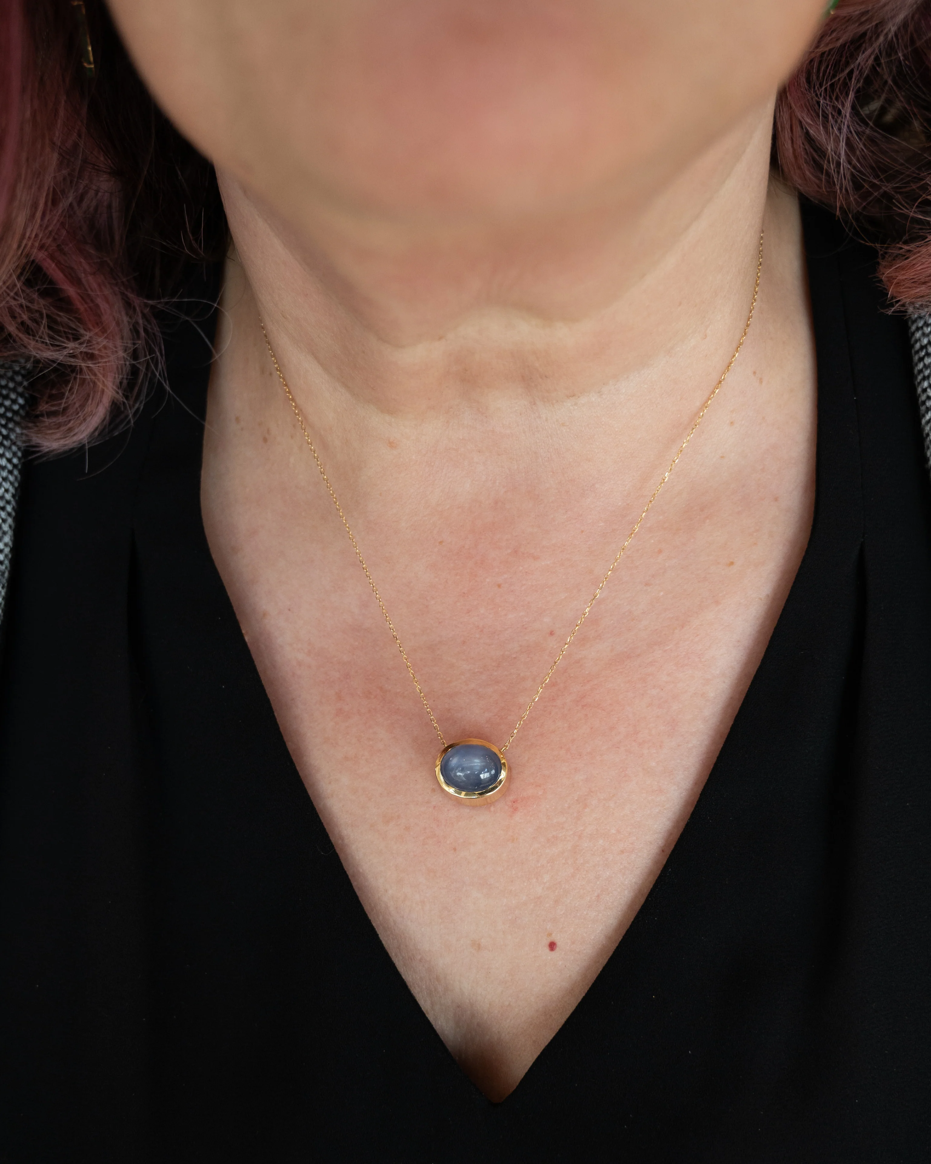 2.31 Star Sapphire Pendant Necklace in 18k Yellow Gold - Image 6