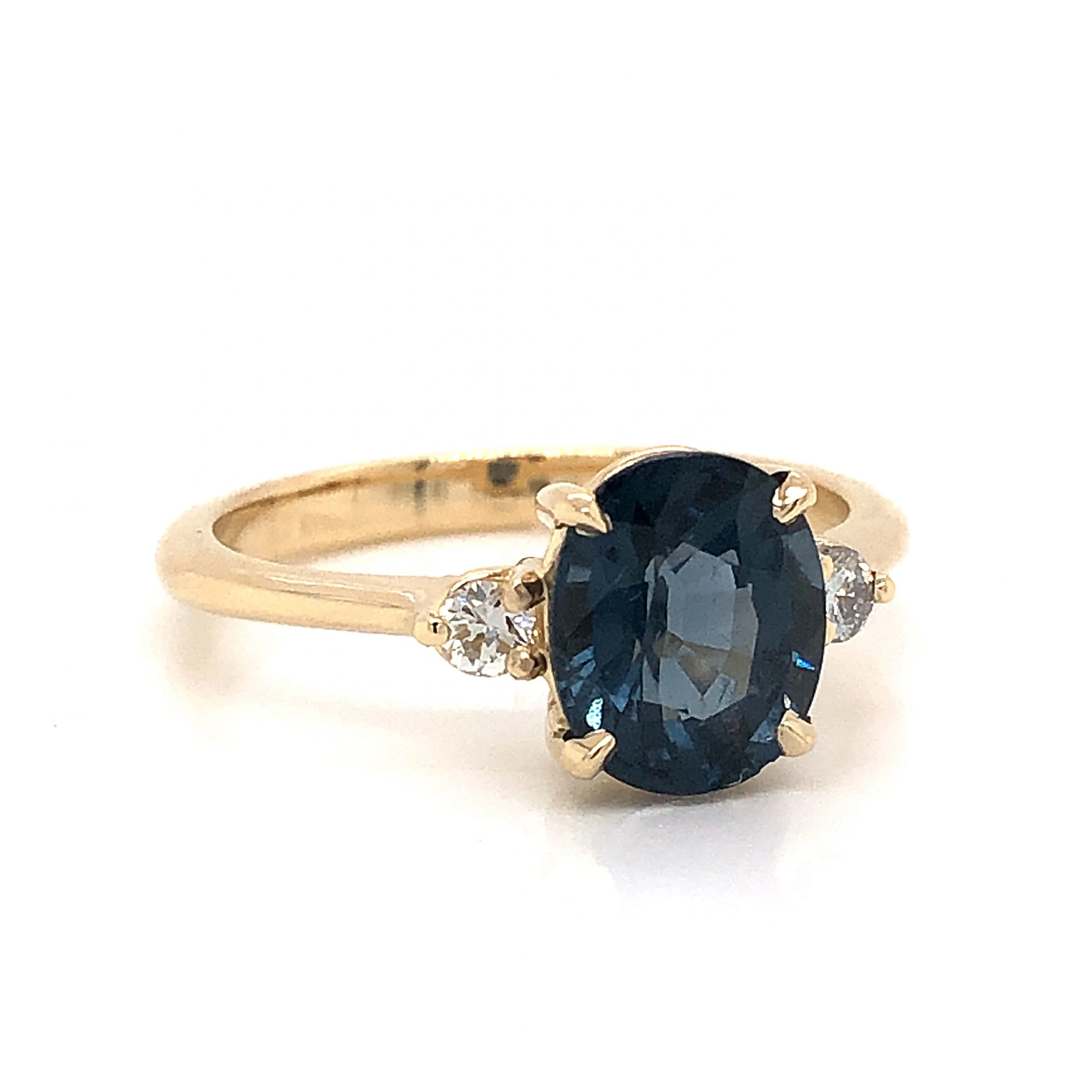 2.33 Oval Cut Sapphire Engagement Ring in 14k Yellow Gold - Image 3