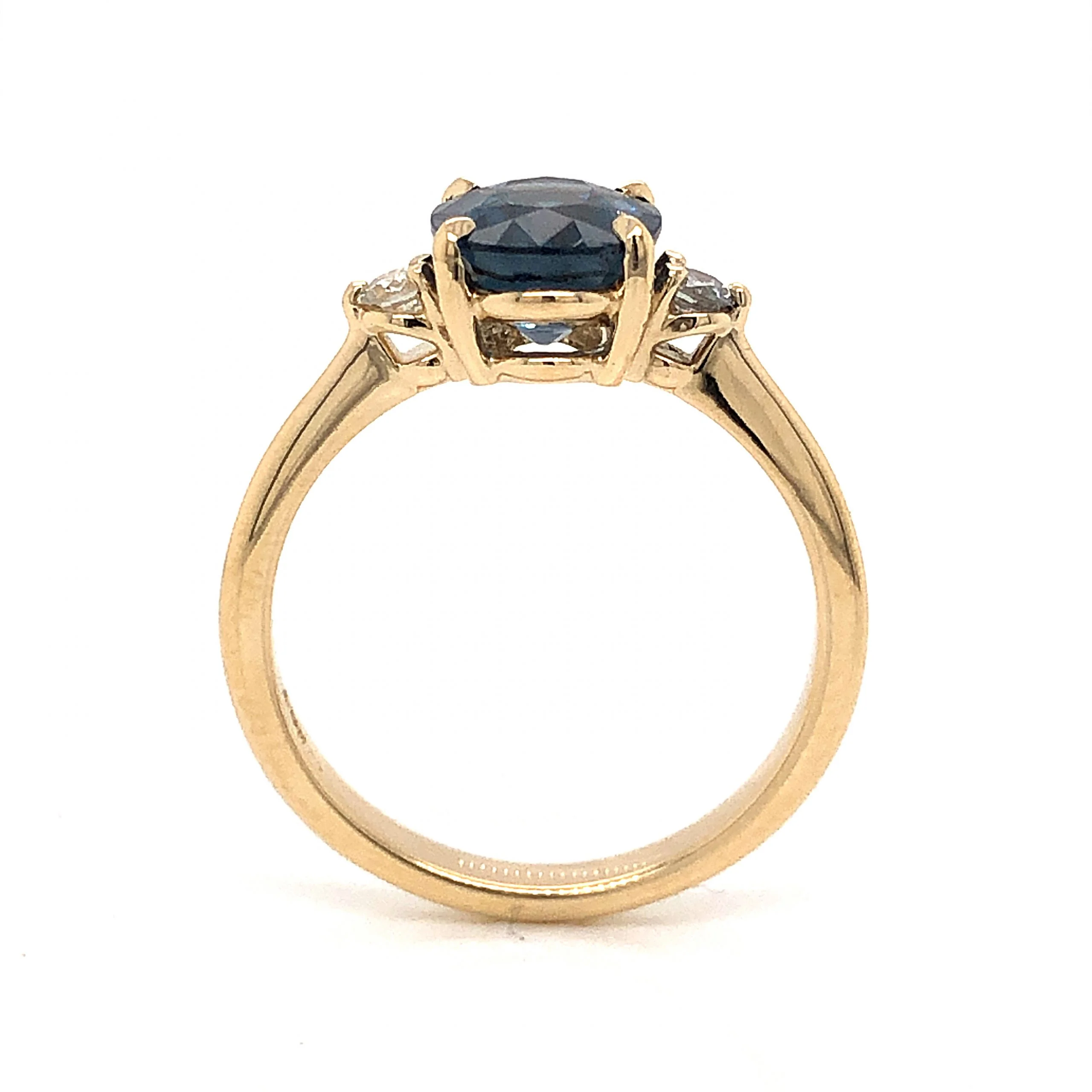2.33 Oval Cut Sapphire Engagement Ring in 14k Yellow Gold - Image 4