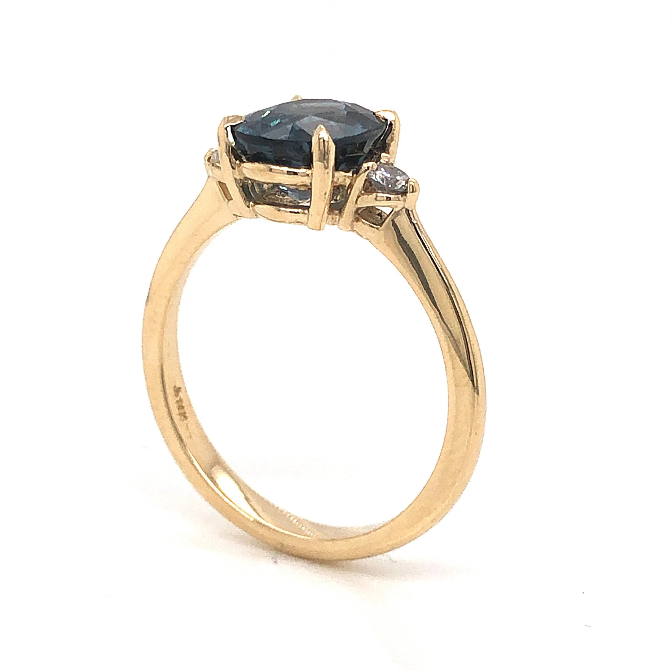 2.33 Oval Cut Sapphire Engagement Ring in 14k Yellow Gold - Image 5