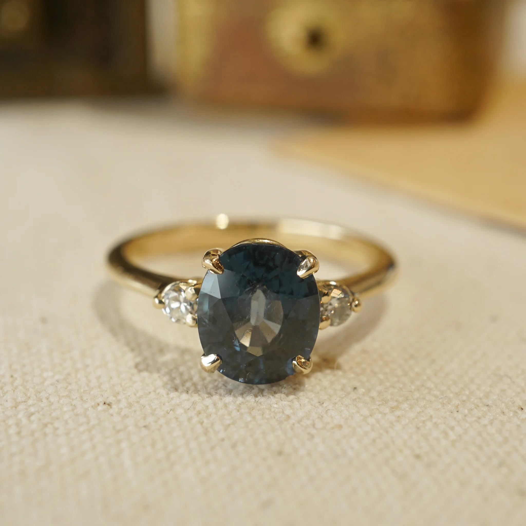 2.33 Oval Cut Sapphire Engagement Ring in 14k Yellow Gold - Image 6