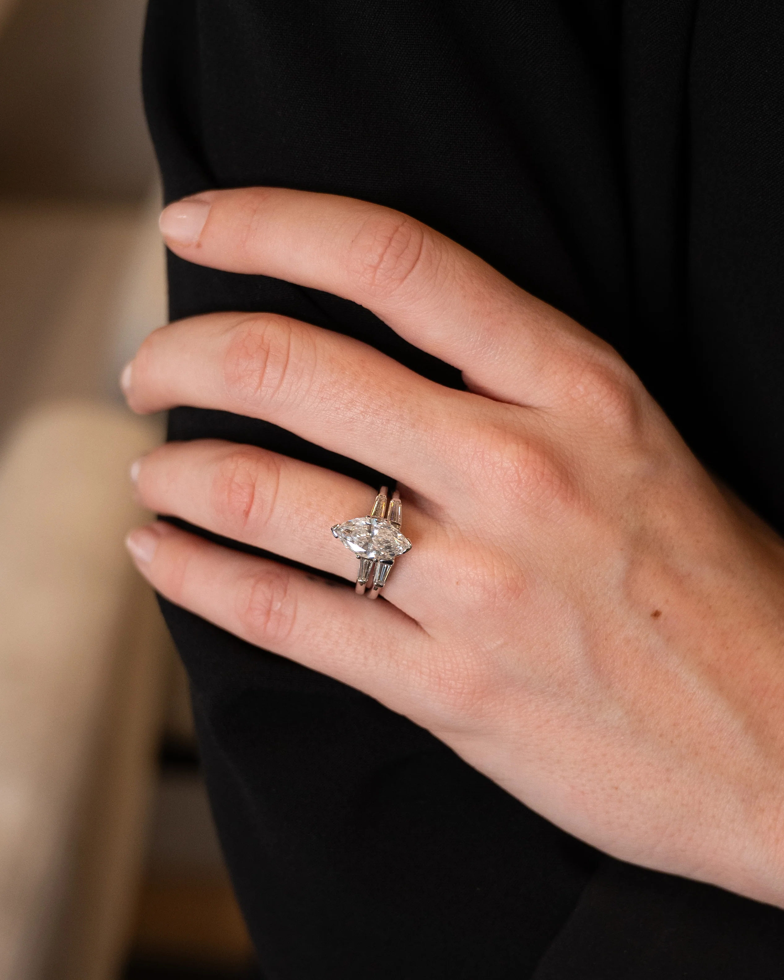 2.33 Vintage Marquise Diamond Engagement Ring Platinum - Image 15