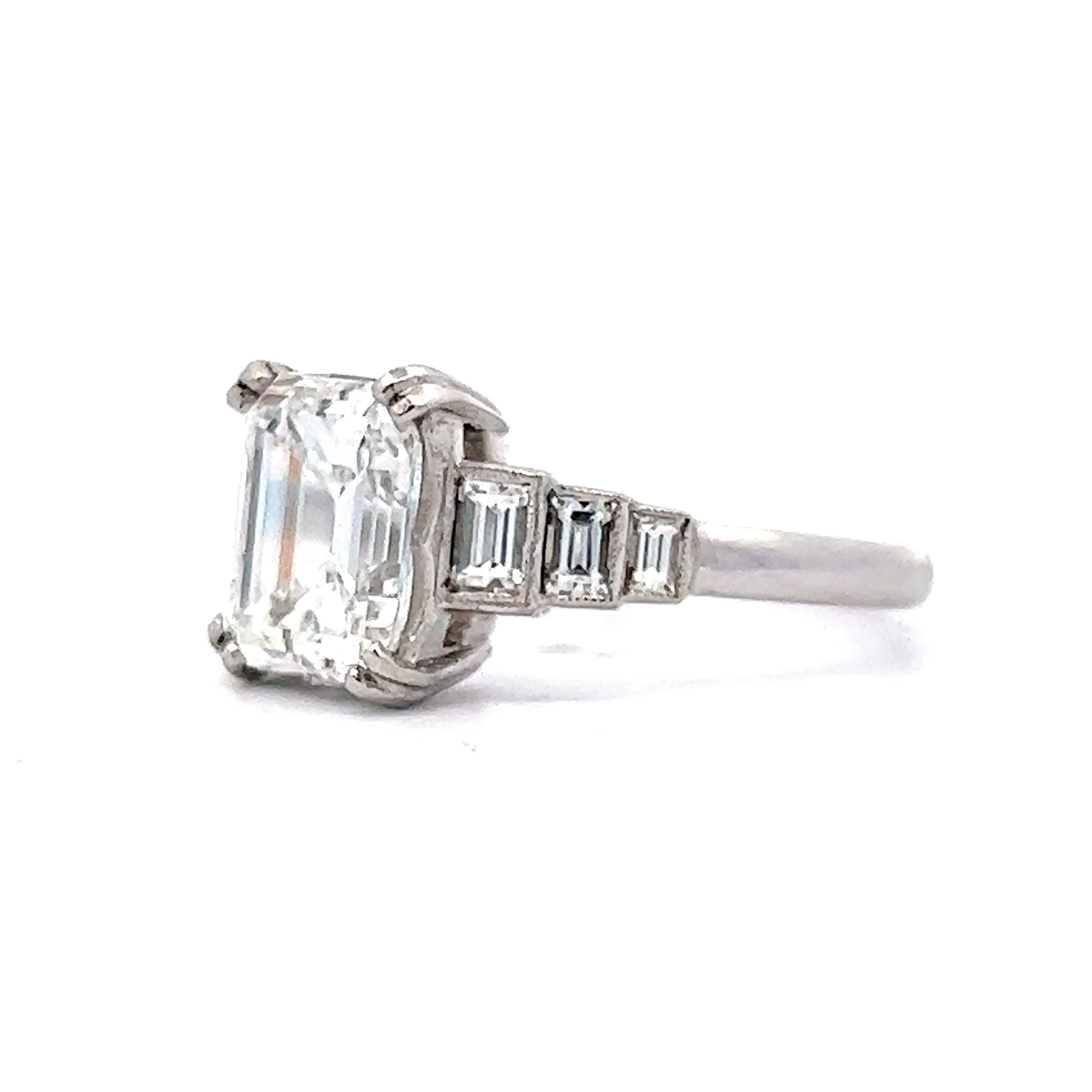 2.33 Emerald Cut Diamond Engagement Ring in Platinum - Image 2