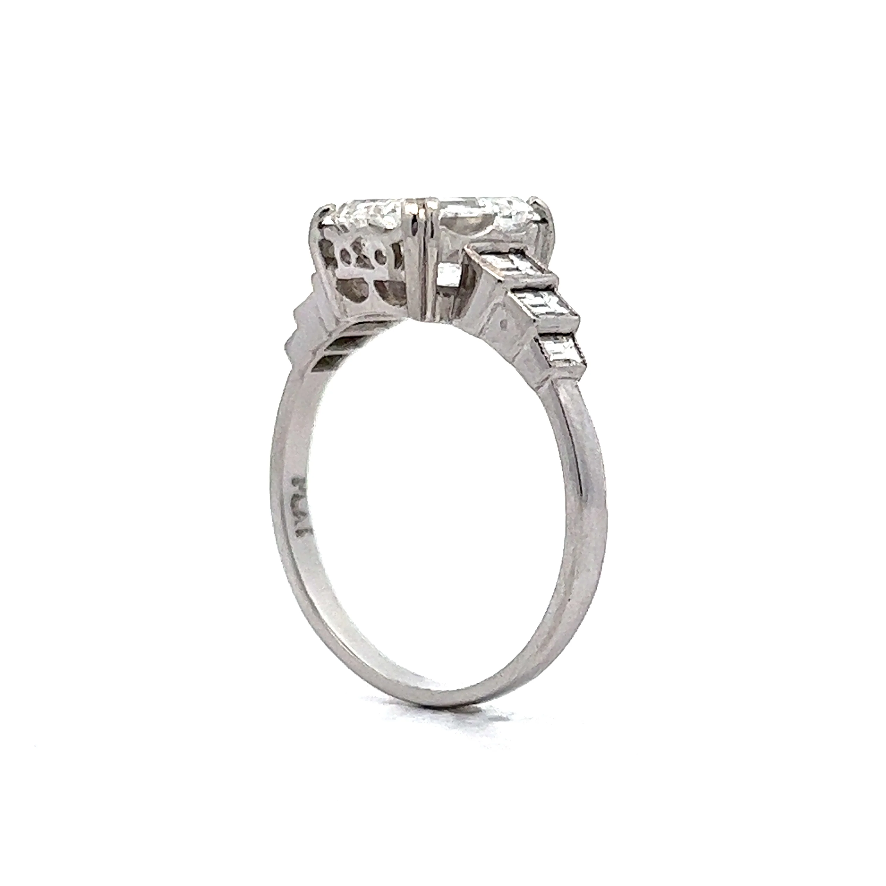 2.33 Emerald Cut Diamond Engagement Ring in Platinum - Image 5