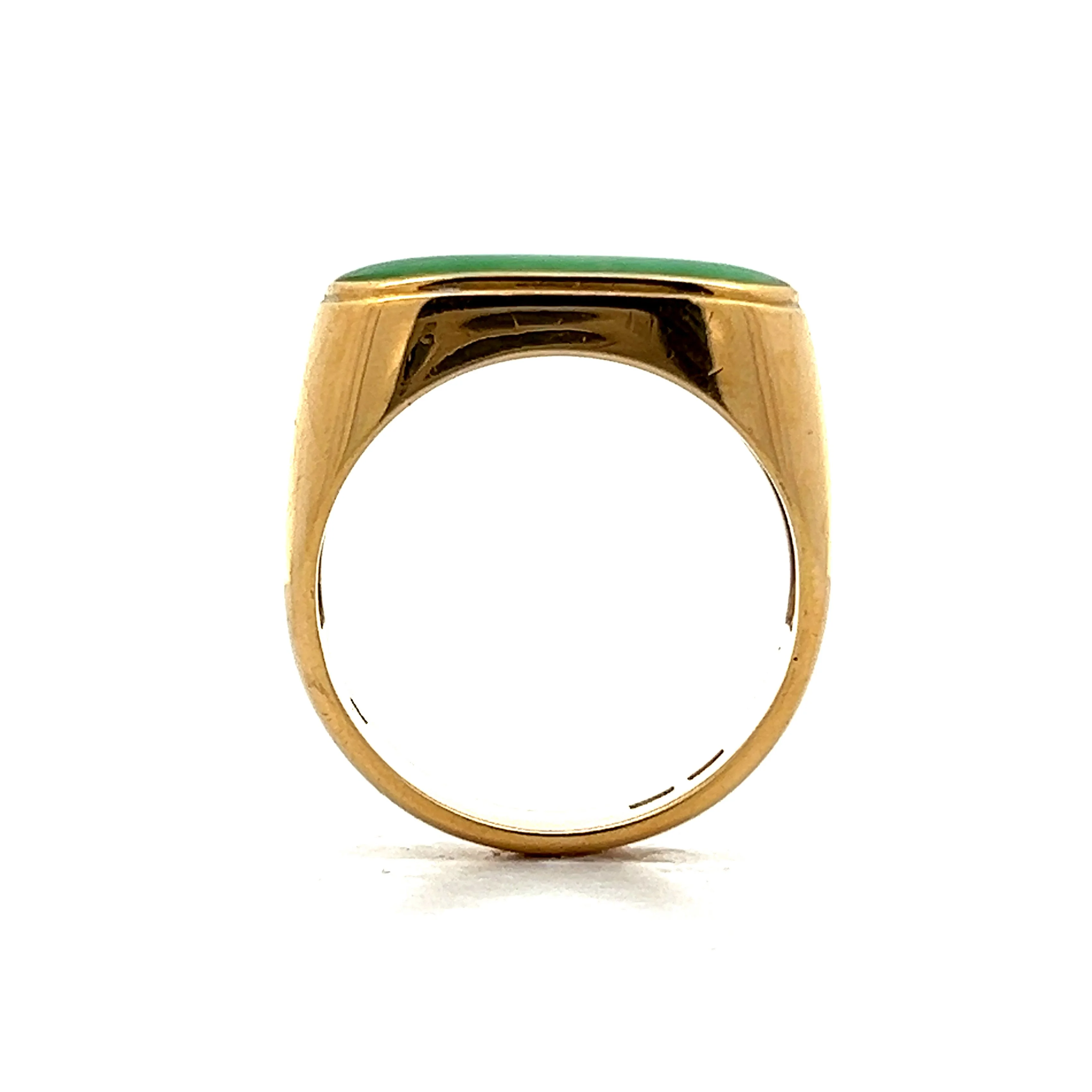 2.34 Cabochon Jadeite Cocktail Ring in 18k Yellow Gold - Image 4