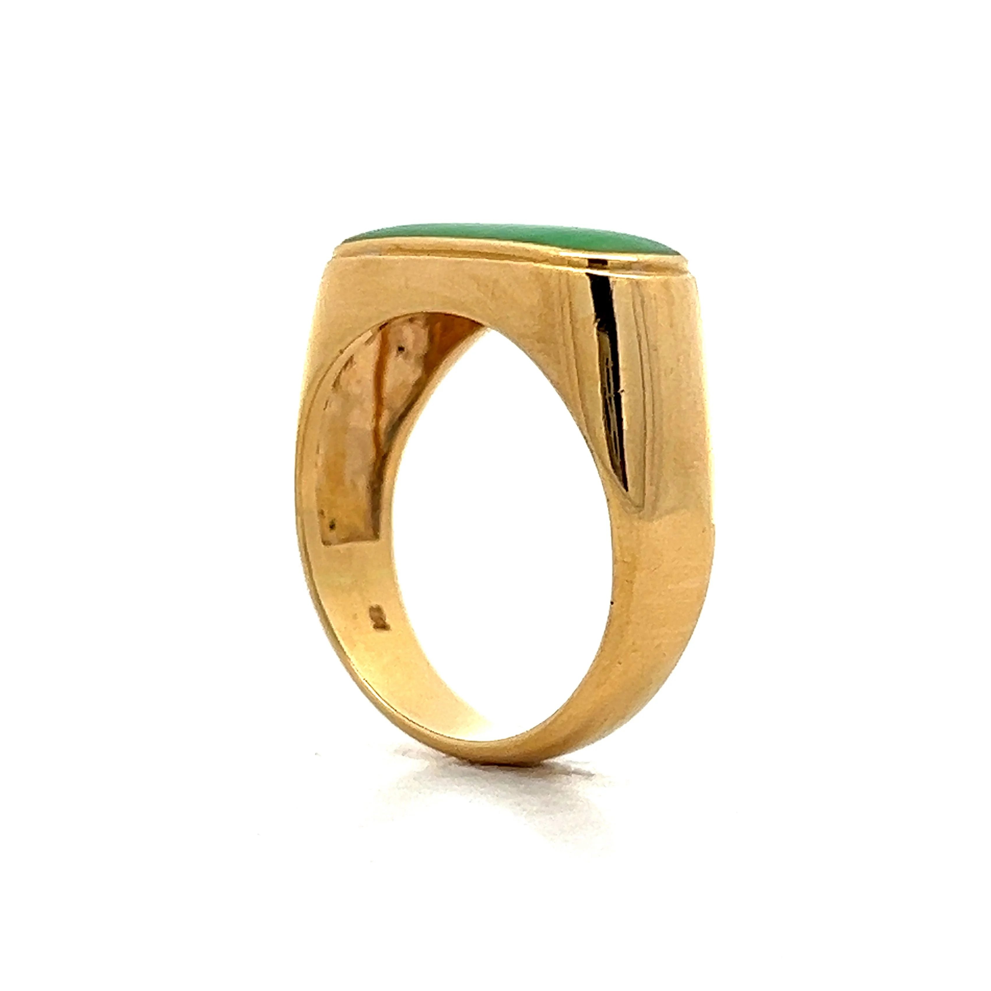 2.34 Cabochon Jadeite Cocktail Ring in 18k Yellow Gold - Image 5
