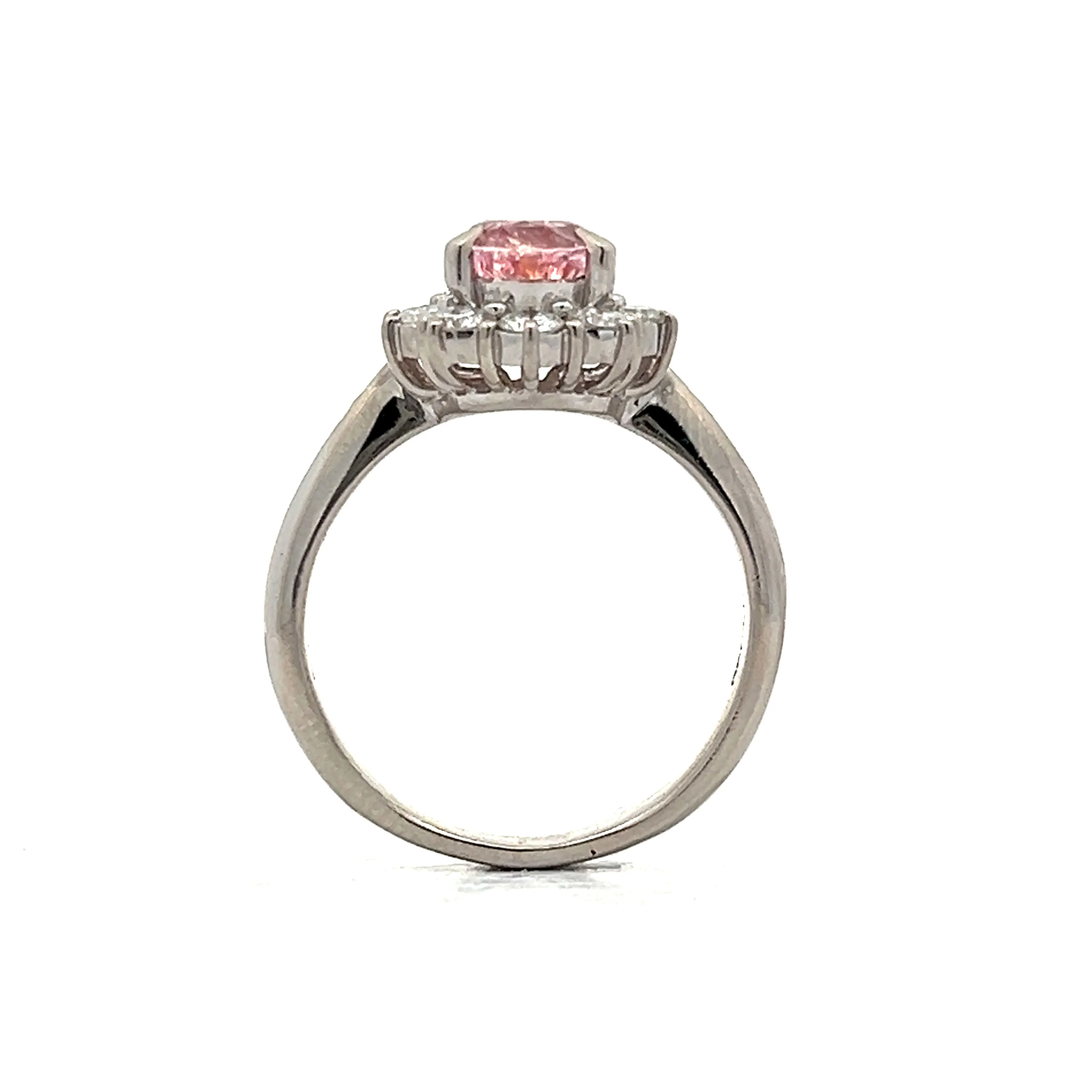 2.34 Pink Sapphire & Diamond Engagement Ring in Platinum - Image 4