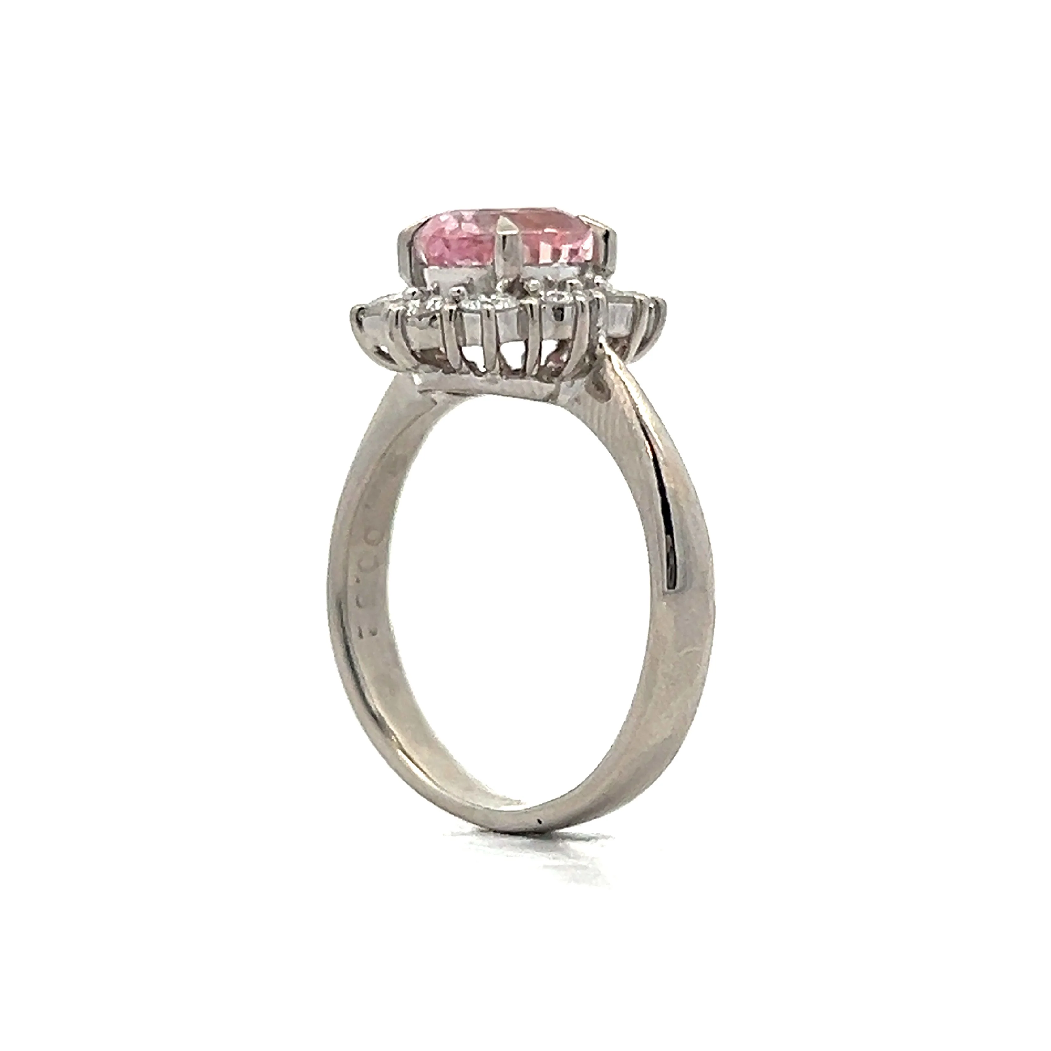 2.34 Pink Sapphire & Diamond Engagement Ring in Platinum - Image 5