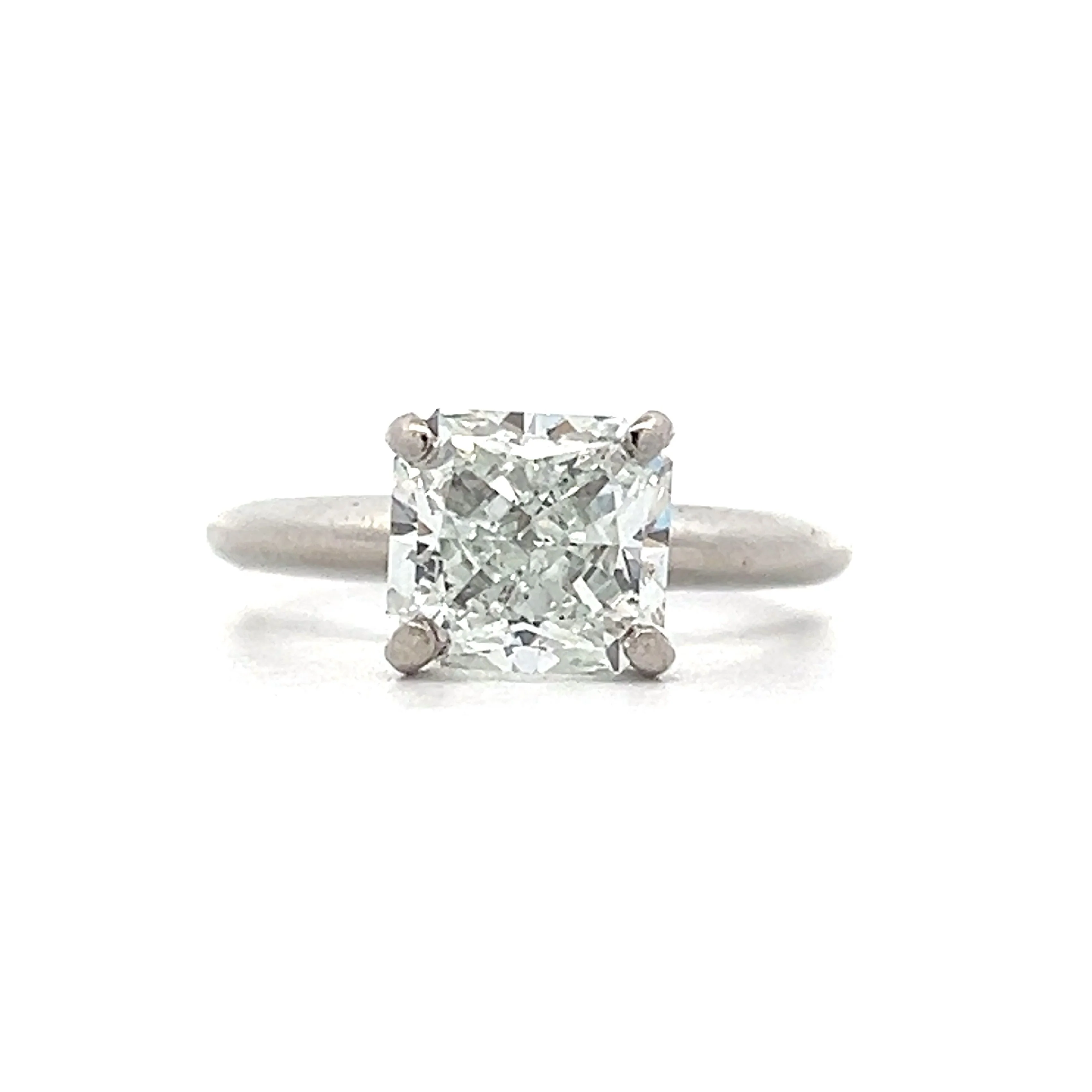 2.34 Radiant Cut Diamond Engagement Ring in Platinum
