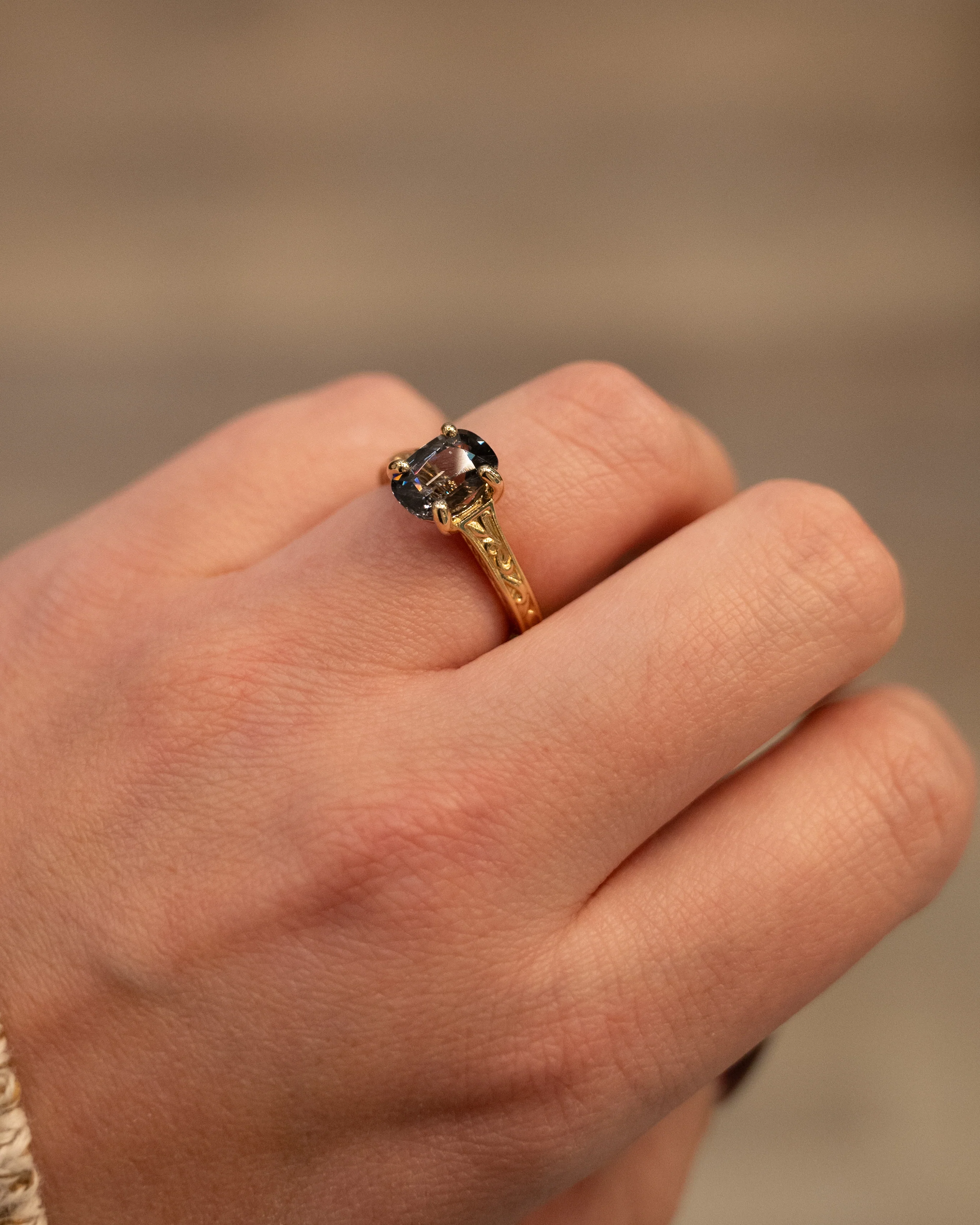 2.35 Cushion Cut Spinel Engagement Ring 14k - Image 8