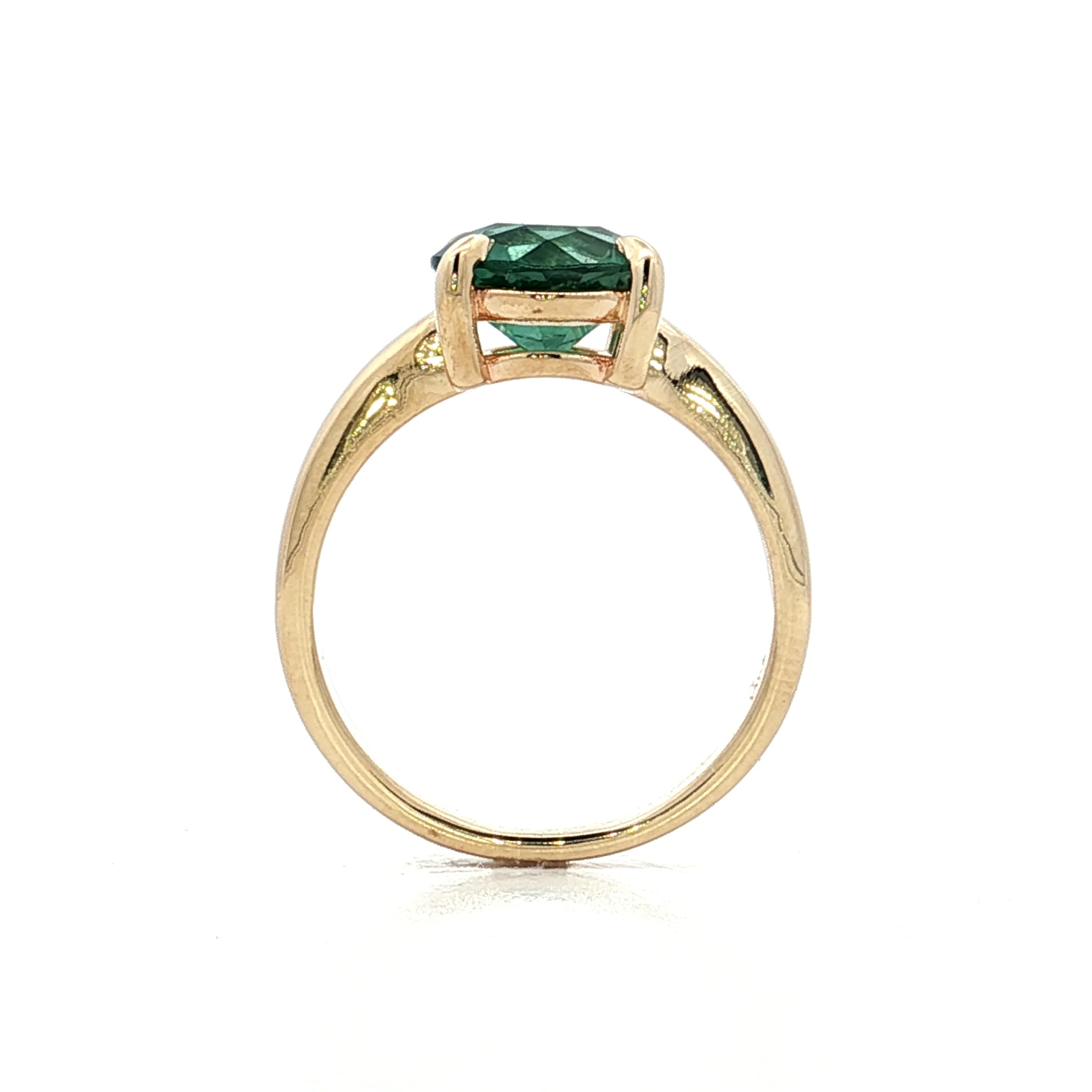 2.35 Green Tourmaline Engagement Ring in 14k Yellow Gold - Image 4