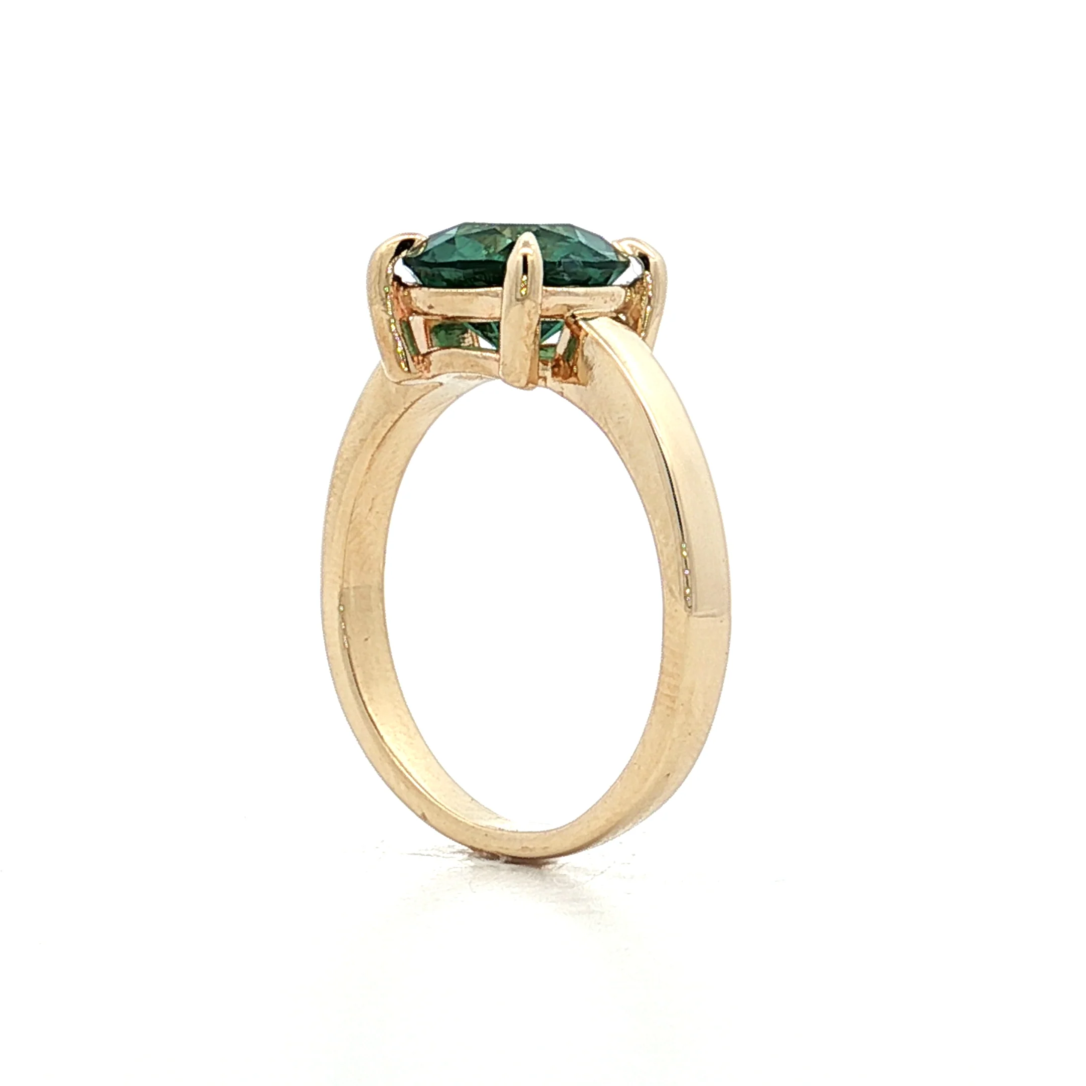2.35 Green Tourmaline Engagement Ring in 14k Yellow Gold - Image 5
